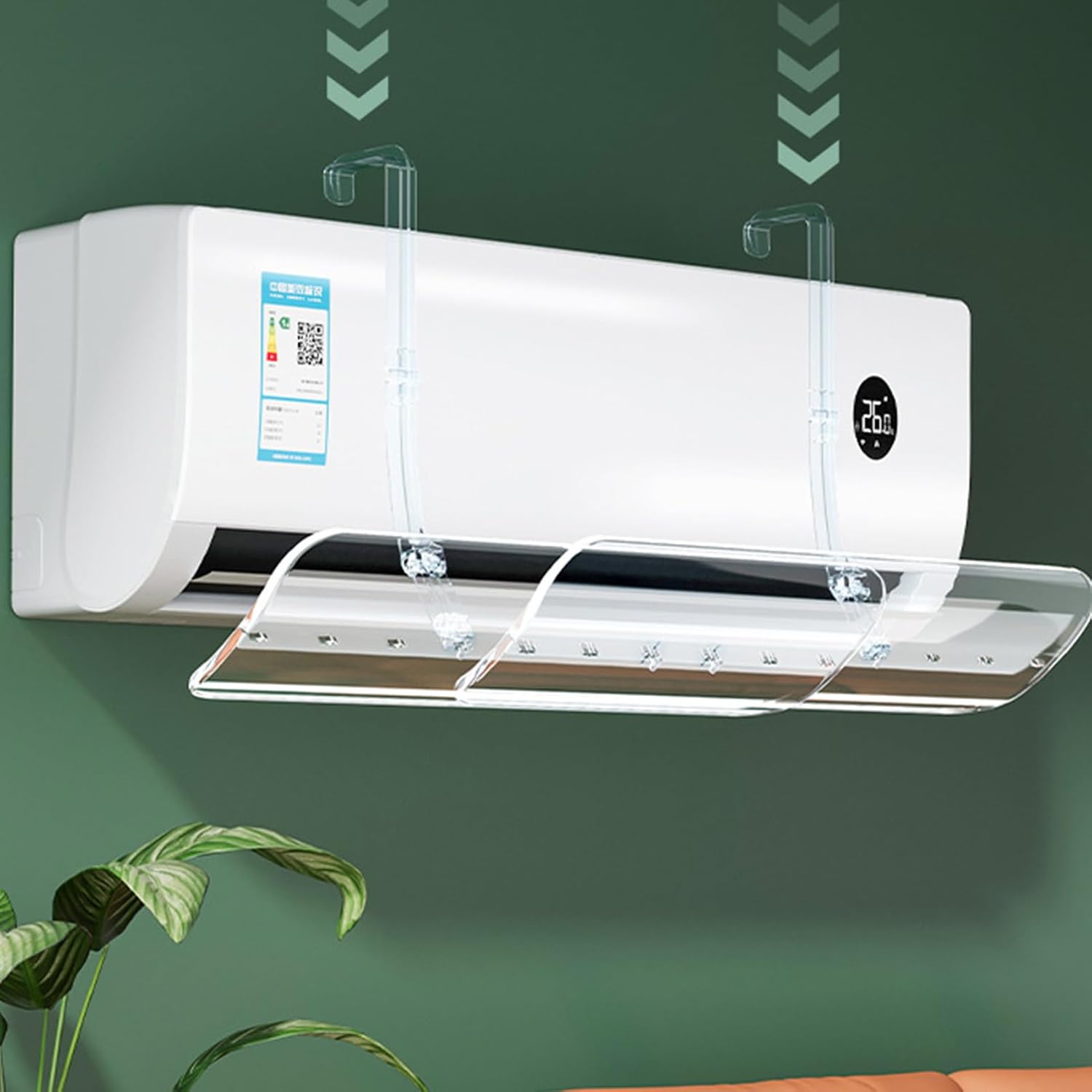  Déflecteur Climatisation Réglable Deflecteur Climatiseur Coupe-Vent, Écran Pour Unité De Climatisation,Guide D'Air Escamotable Transparent Soufflage Anti-Direct, Pour Maison/Bureau Âgés, Néonats