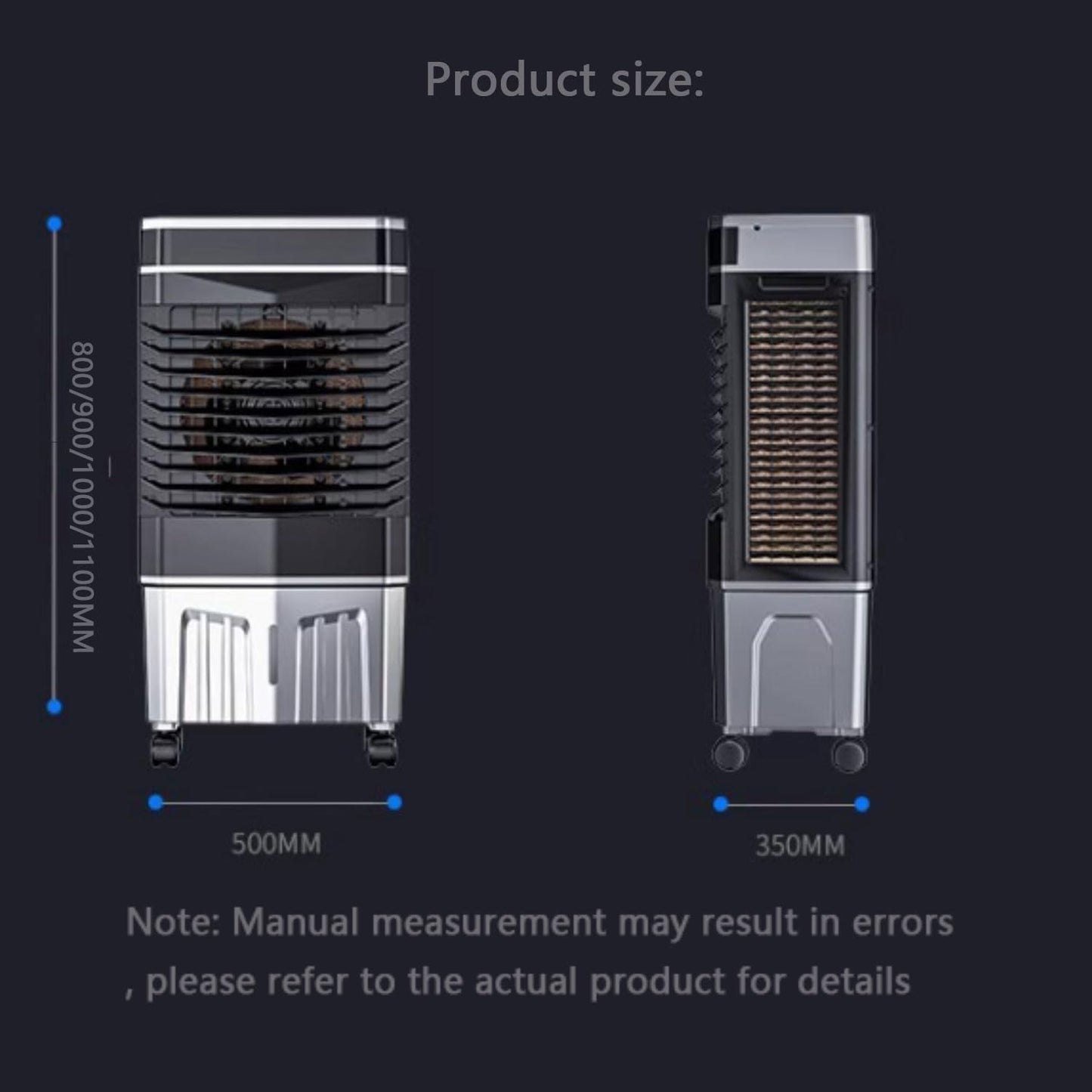 GENERIC Ventilateur De Refroidisseur D'air Portable Avec 3 Vitesses, 120 AC D'évaporation Oscillant Pour La Pièce, Humidificateur De Robuste Et Purificateur Avec Cristaux De Glace, économie D'énergie Faible B