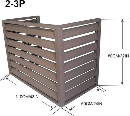 GENERIC Housse Pour Unité De Climatisation Extérieure – Protection En Aluminium Pour Climatiseur Et Pompe à Chaleur, Protection Contre Les Intempéries, Réduction Du Bruit, étagère Pour Plantes Et Design