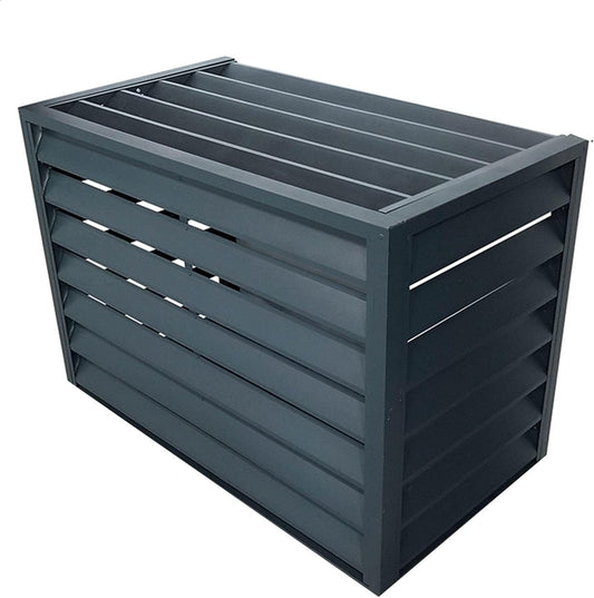 GENERIC Housse De Protection En Aluminium Pour Climatiseur – Protection Pour Pompe à Chaleur Extérieure – Gris Louve – Résistant Aux Intempéries – Clôture élégante Pour Unités D'intérieur/extérieur