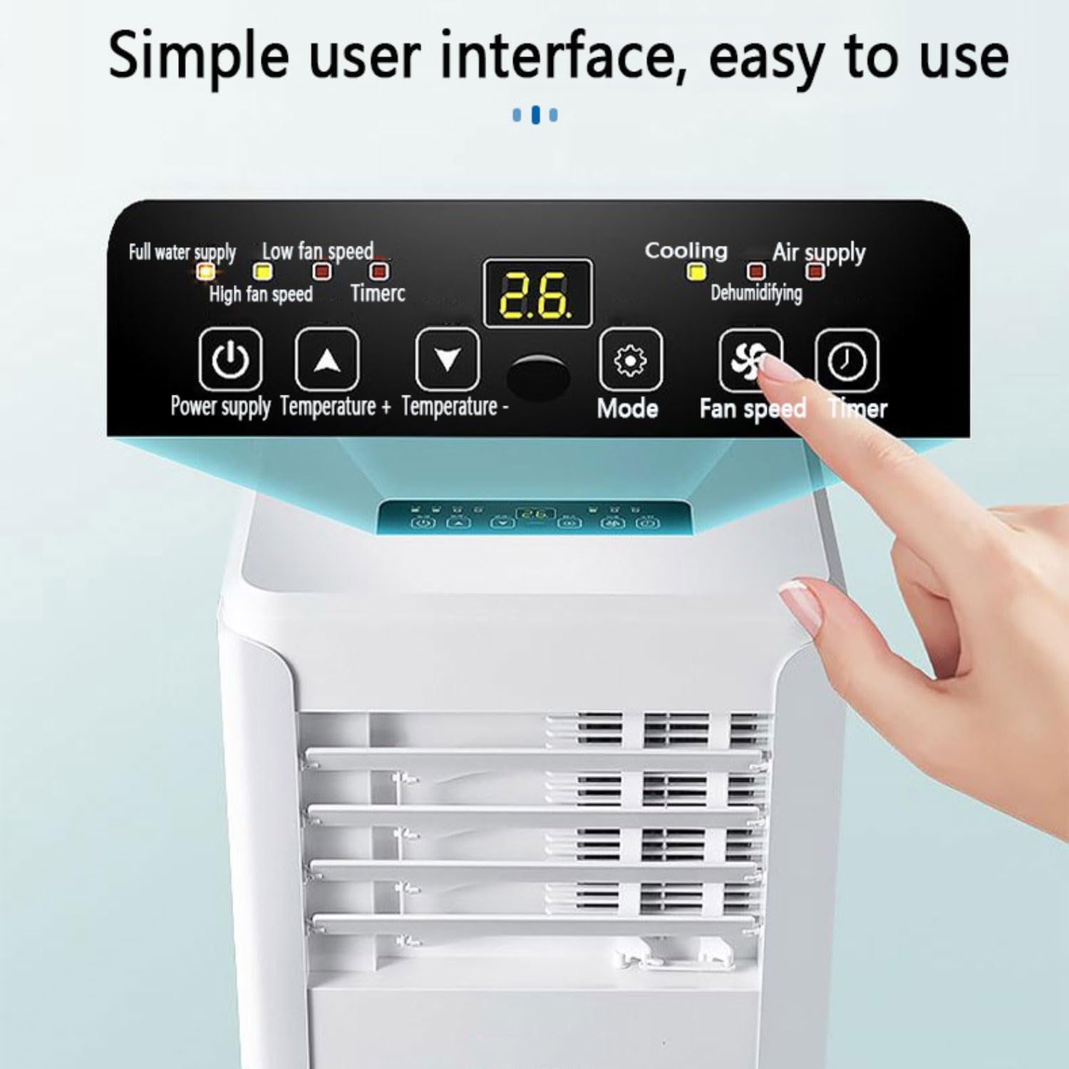  Climatiseur Portable, Unité De Climatisation Intelligente Avec Télécommande, Refroidissement Rapide Et Déshumidificateur, Mode Veille Silencieux, Kit De Fenêtre Inclus, 2 Vitesses, Oscillant à 120 ° P