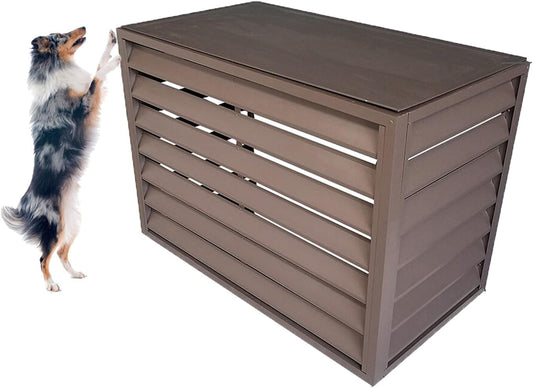 GENERIC Housse De Protection En Aluminium Pour Climatiseur Extérieur - Marron - 110 X 60 X 80 Cm - Résistant Aux Intempéries Et Durable