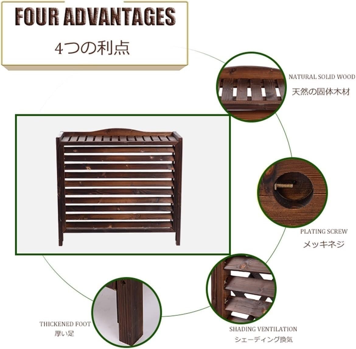  Grilles De Protection Pour Climatiseurs Et Pompes à Chaleur, Volets De Protection Pour Climatisation, Cadre De Protection En Bois Pour Climatisation, Facile à Installer