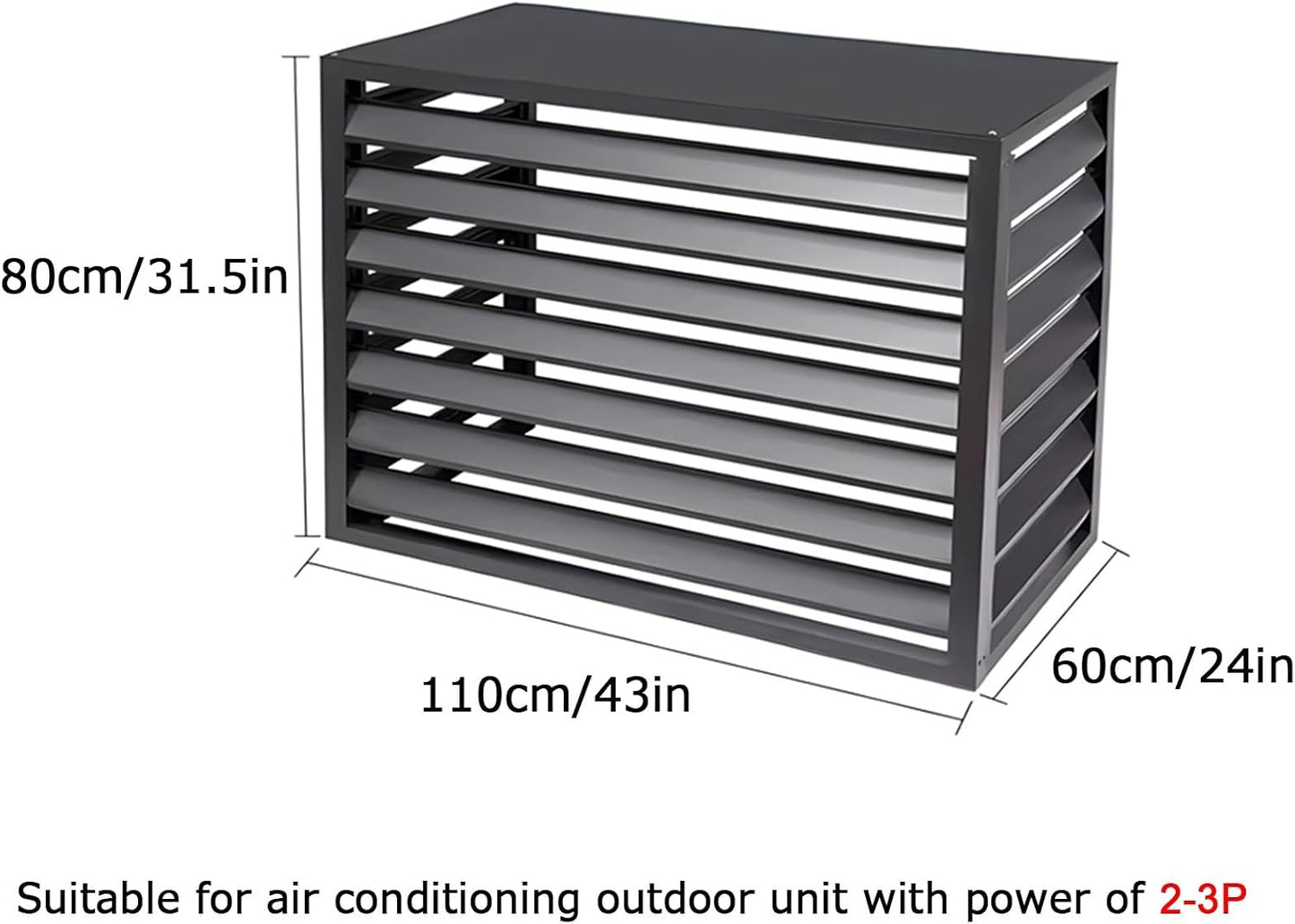  Lot De 2 Grilles De Protection Pour Mini-climatiseurs Split Extérieurs, En Aluminium, Pour Protection De La Vie Privée, Pour Pompes à Chaleur, Antivol (Blanc, 110 X 60 X 80 Cm)