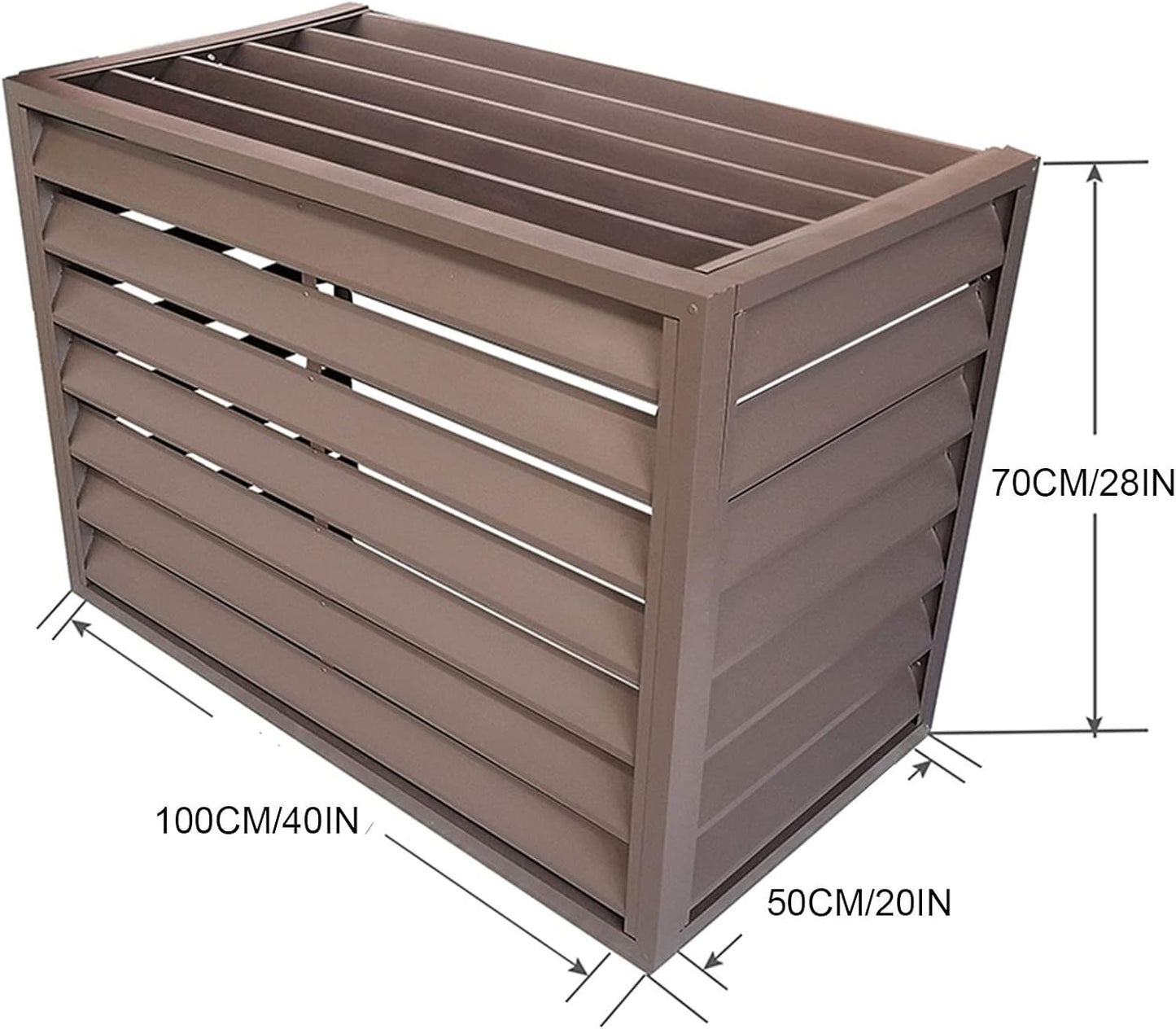 GENERIC Housse En Alliage D'aluminium Pour Climatiseur De Fenêtre – Protection Contre La Pluie Et Les Intempéries Pour Cacher L'unité De Climatisation à L'intérieur Et à L'extérieur – Couleur Marron