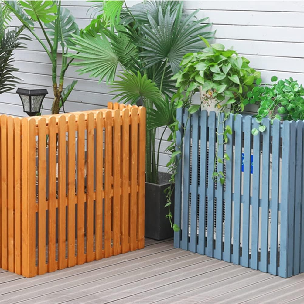 GENERIC Housse En Bois Pour Climatiseur - 120 X 60 X 109 Cm - Marron - Brise-vue - Protection Contre Les Intempéries - Pour Climatisation Extérieure