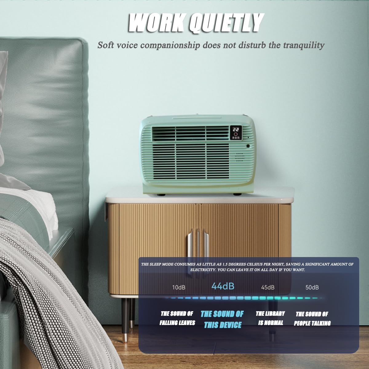  Unité De Climatisation Portable Compacte 2200 BTU, économie D'énergie Avec Contrôle D'application Pour Les Petites Pièces, Les VR Et Le Camping.Fonction D'opération Silencieuse Et De Déshumidificateur