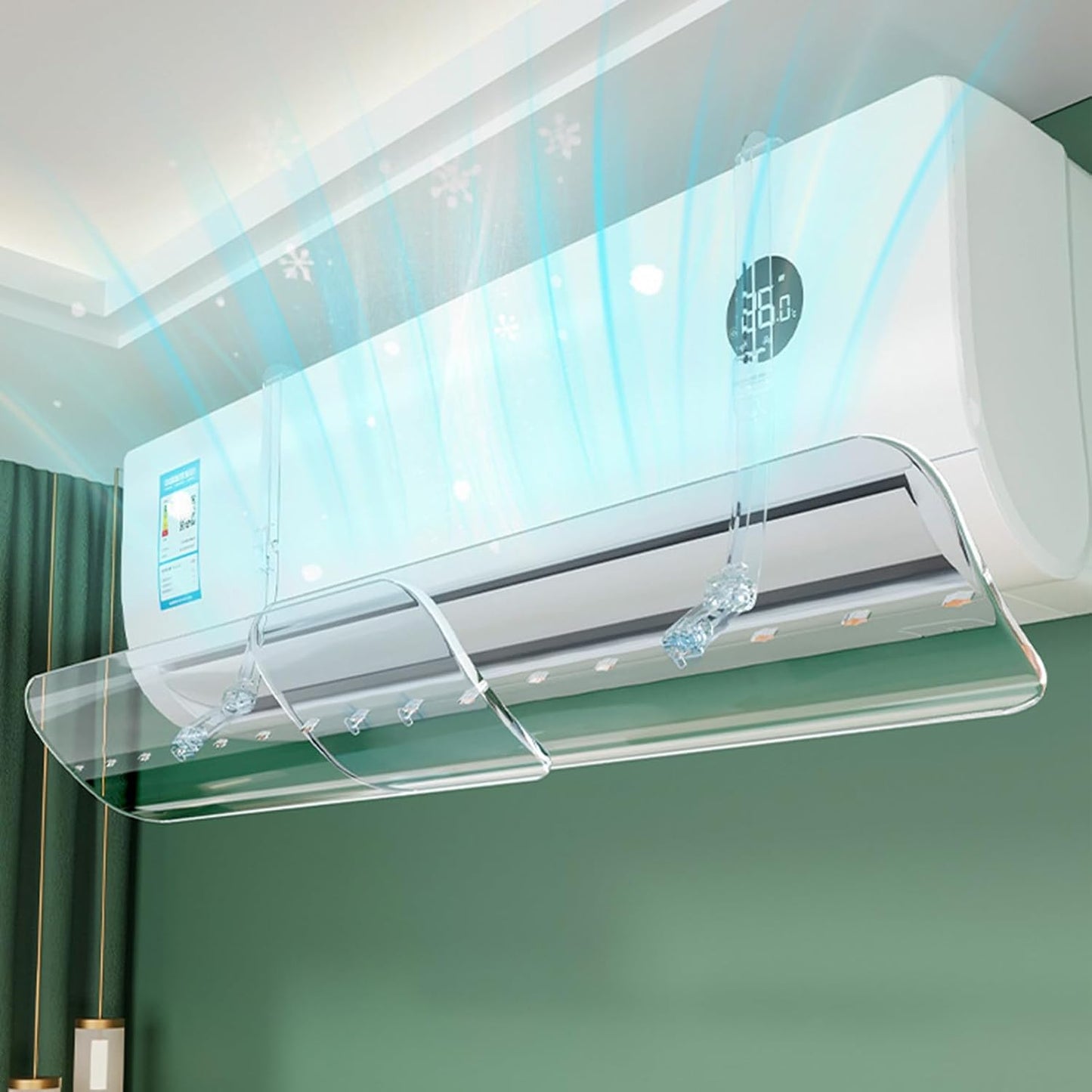  Déflecteur Climatisation Réglable Deflecteur Climatiseur Coupe-Vent, Écran Pour Unité De Climatisation,Guide D'Air Escamotable Transparent Soufflage Anti-Direct, Pour Maison/Bureau Âgés, Néonats