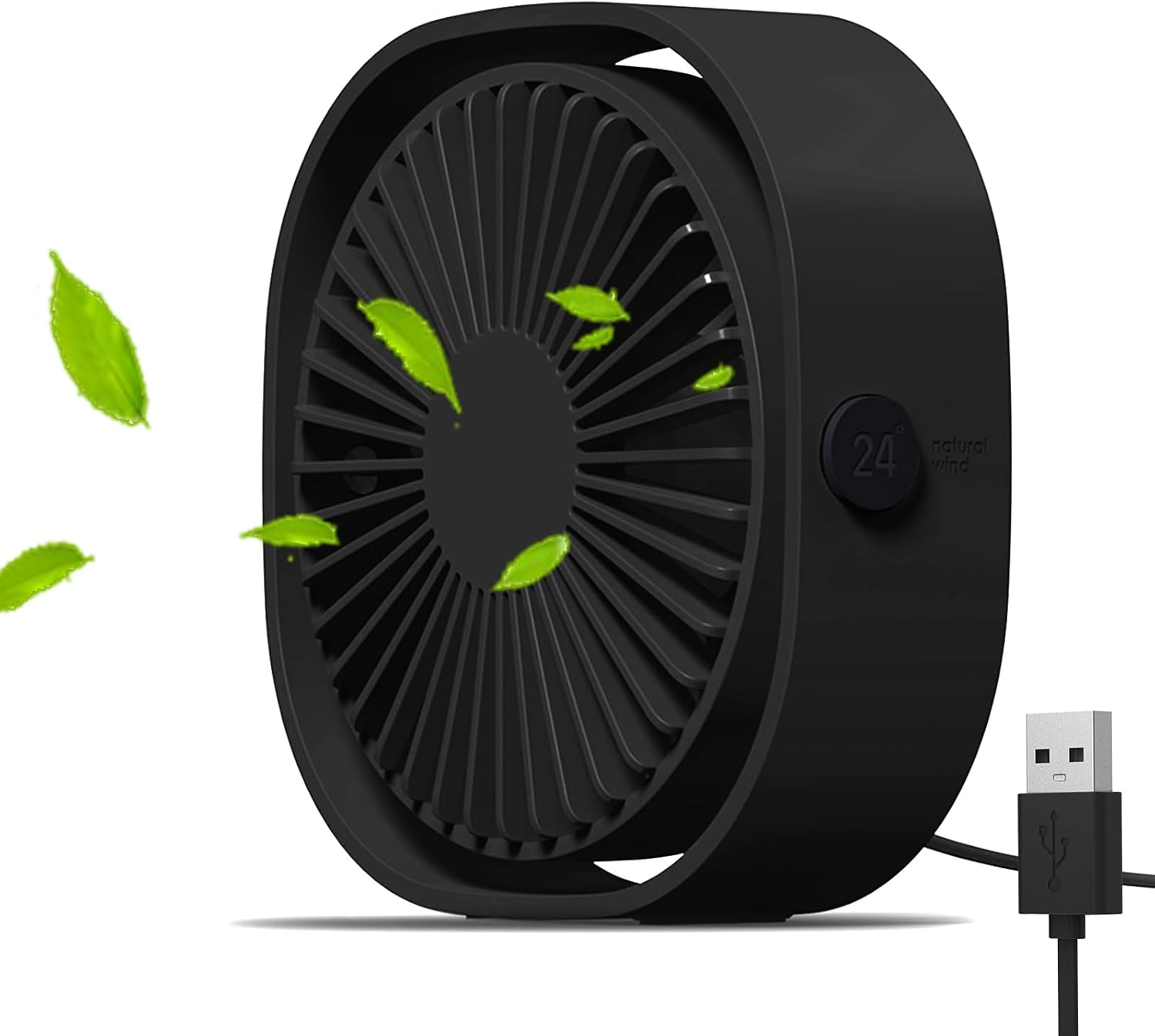  Simpeak Ventilateur USB Mini Ventilateur Portable Silencieux Ventilateur Bureau 3 Vitesses Réglable Alimenté Par USB, Pour Le Maison Et Bureau (Bleu)