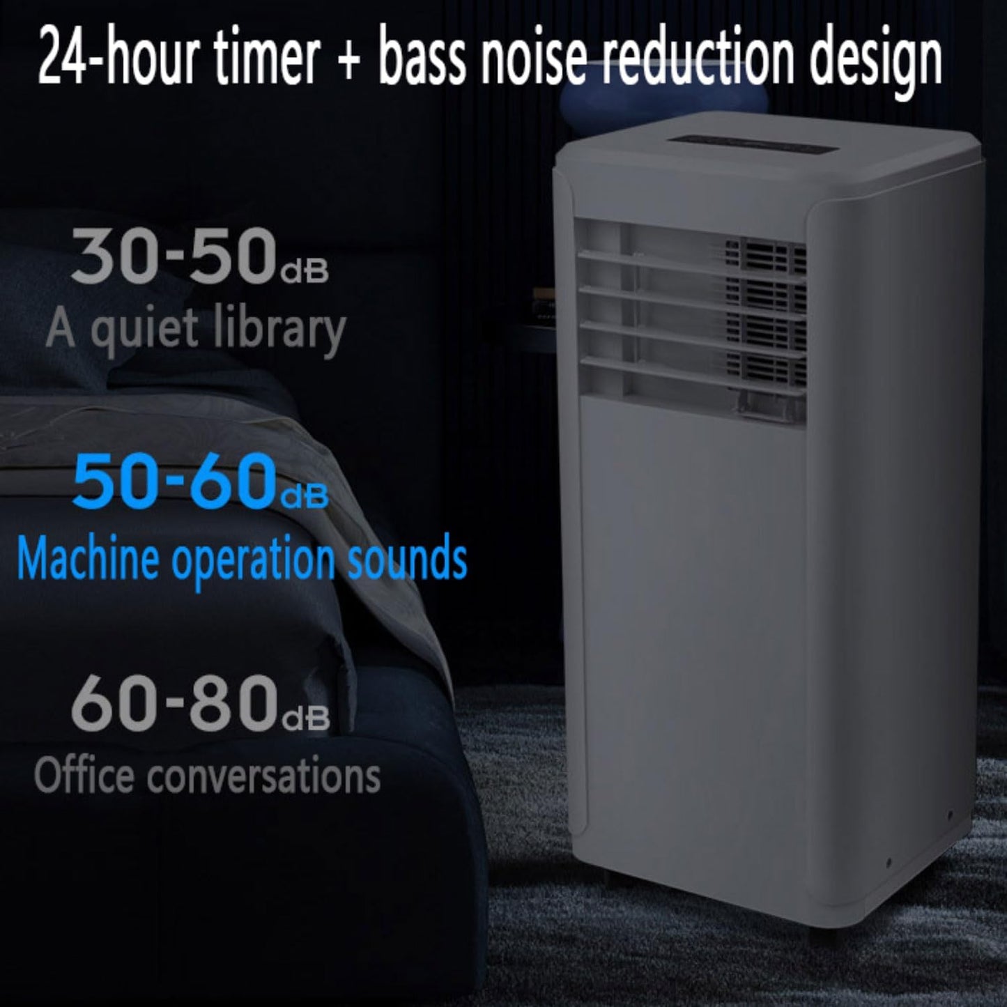  Climatiseur Portable, Unité De Climatisation Intelligente Avec Télécommande, Refroidissement Rapide Et Déshumidificateur, Mode Veille Silencieux, Kit De Fenêtre Inclus, 2 Vitesses, Oscillant à 120 ° P