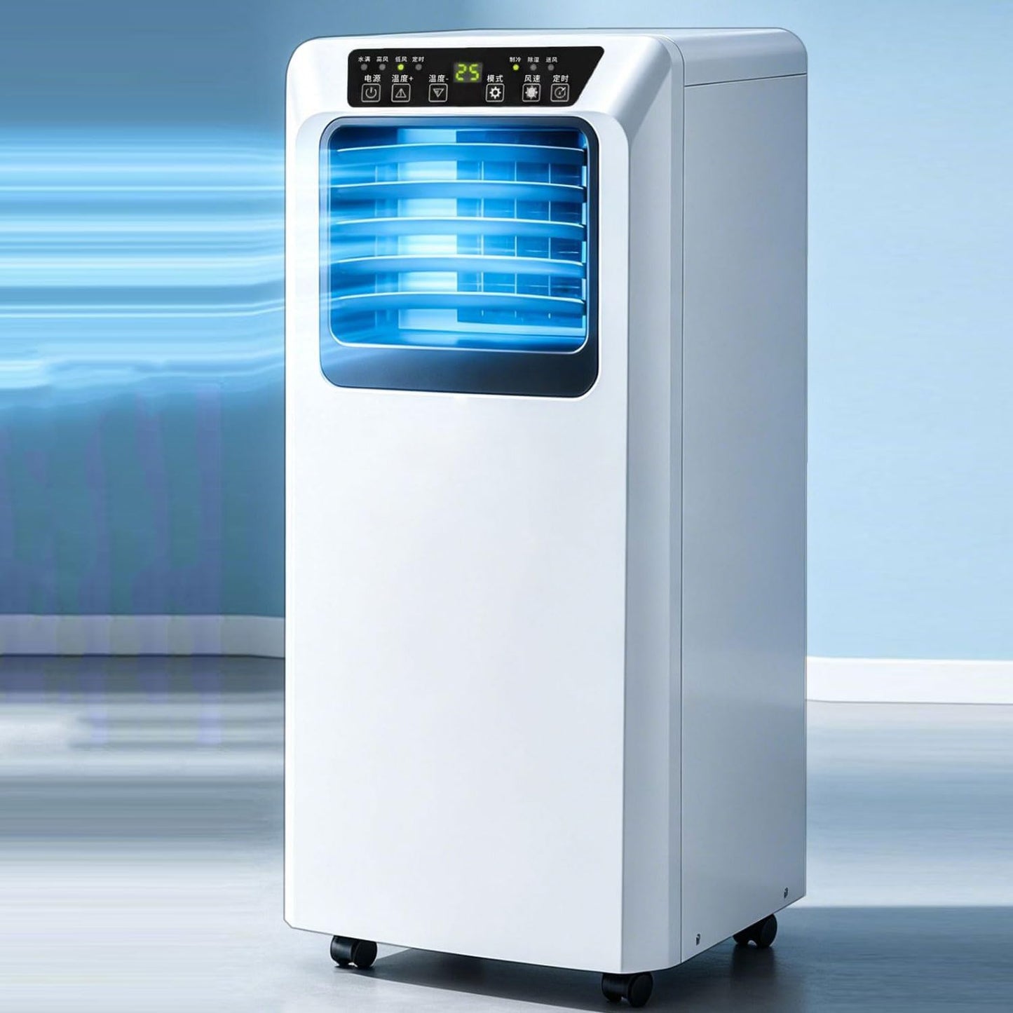  Le Climatiseur Portable Refroidit Jusqu'à 300 Sq.Ft, Chambre Alternative Intelligente Silencieuse Avec Le Mode De Sommeil De Ventilateur Cool Dehumidify, Télécommande, 24H Minuterie Pour Chambre à Cou