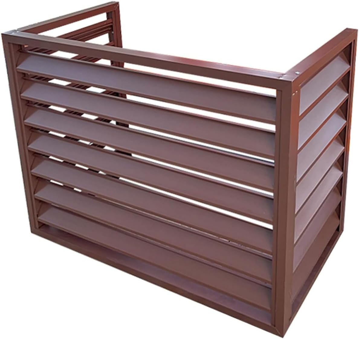 GENERIC Housse De Protection En Aluminium Marron Pour Climatiseur – Clôture à Condensateur Pour Climatiseurs Extérieurs 120 X 70 X 150 Cm (L X L X H)