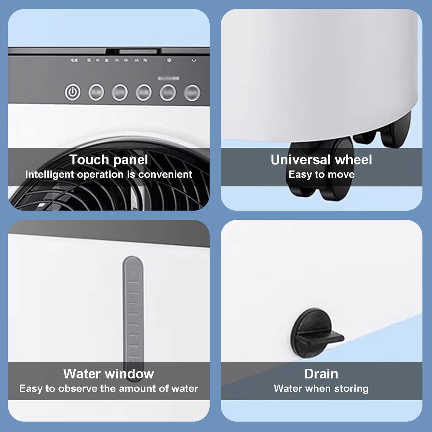  Ventilateur De Climatiseur Portable Ultra-calme, 3 Vitesses Et Télécommande, 300 Pieds Carrés De Refroidissement, Unité De Climatisation Efficace En énergie Avec Minuterie Pour Bureau à Chambre à Couc