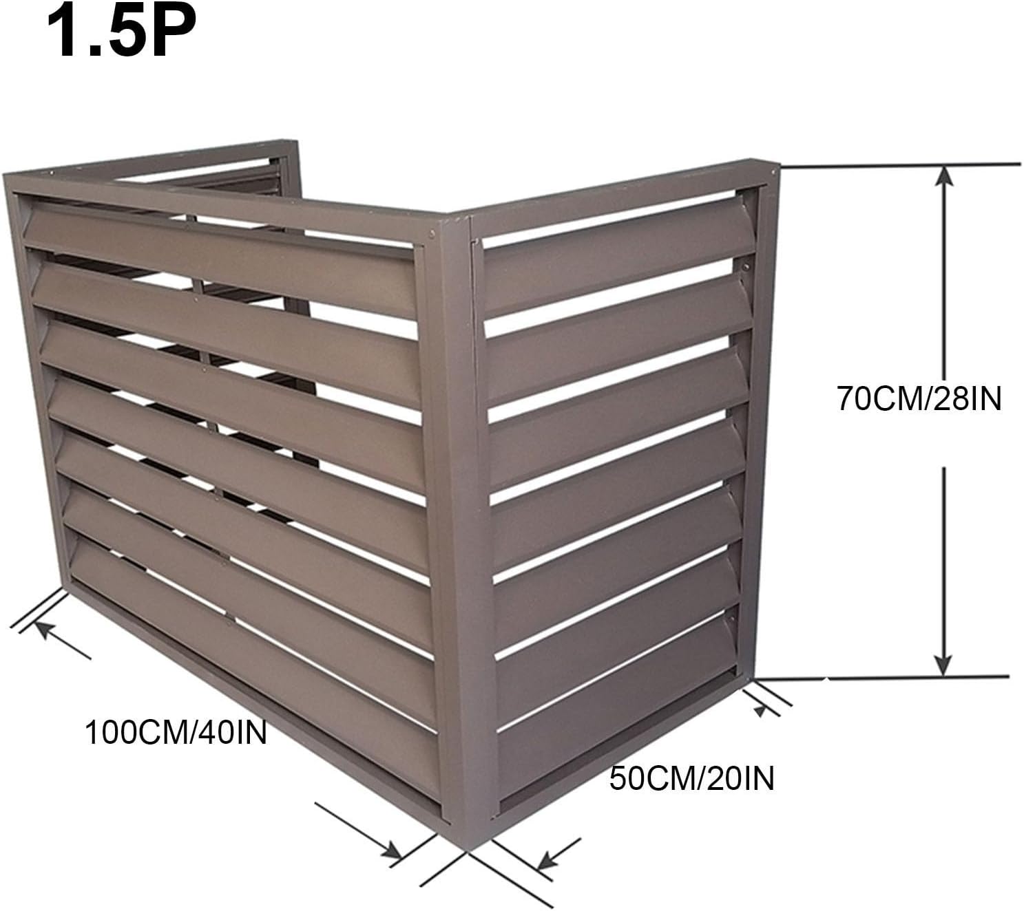 GENERIC Mini Couvercle De Climatiseur Divisé En Aluminium, Bouclier De Pompe à Chaleur Extérieure, Protection Contre Le Bruit, Housse De Climatisation Résistante Aux Intempéries, étagère De Support Pour