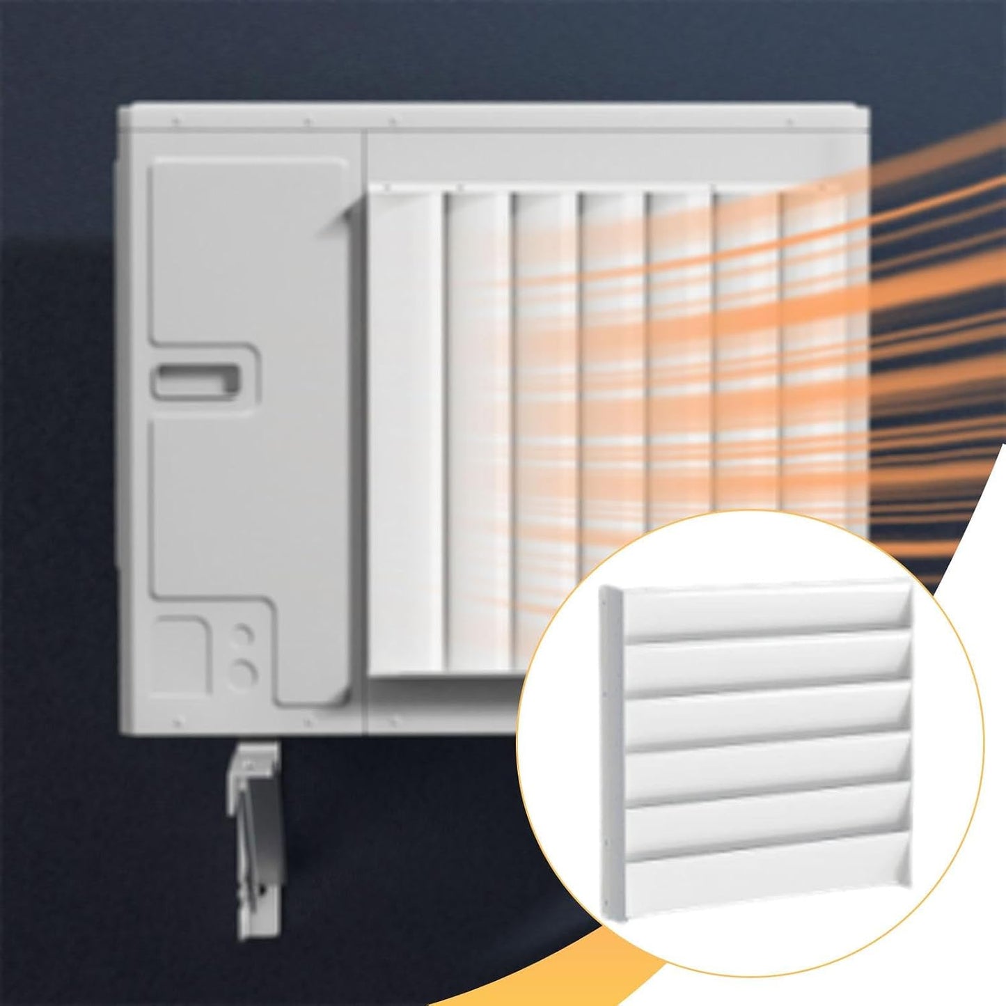  LOVIVER Déflecteur De Condenseur De Climatiseur En Acier Galvanisé, Panneau Déviateur Pour Compresseur De Clim, Pare-Vent Pour Unité Extérieure 1-3P, Protection Pour Climatiseur De Chambre, 55cmx55cm