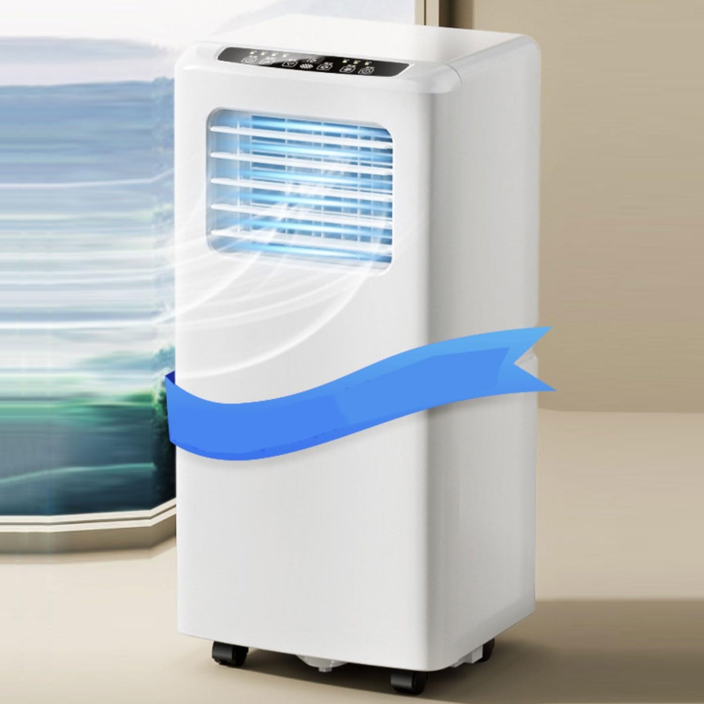  Climatiseur Portable, 48dB Smart AC Unit Avec Télécommande, Déshumidificateur Et Ventilateur, Minuterie 24H, Kit De Fenêtre, Pas De Mur Nécessaire Pour Le Bureau De La Chambre