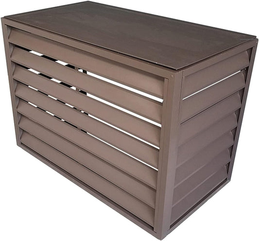 GENERIC Écran De Clôture Pour Climatiseur Extérieur – Coque En Alliage D'aluminium Pour Unité Extérieure Anti-corrosion – Support De Plantes Et Porte-fleurs Marron B Taille 1,5P – Volets Pour Terrasse Et