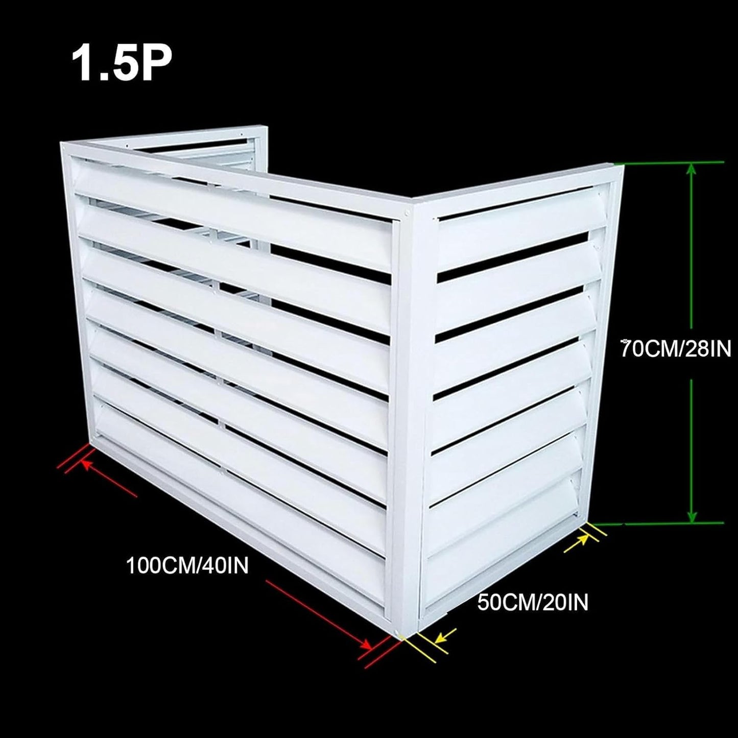 GENERIC Mini Housse D'extérieur Divisée En Aluminium Pour Climatiseur Et Pompe à Chaleur, écran De Clôture Pour Dissimuler L'unité, Protection Contre Les Intempéries Pour Unités Extérieures, Et Design élégant