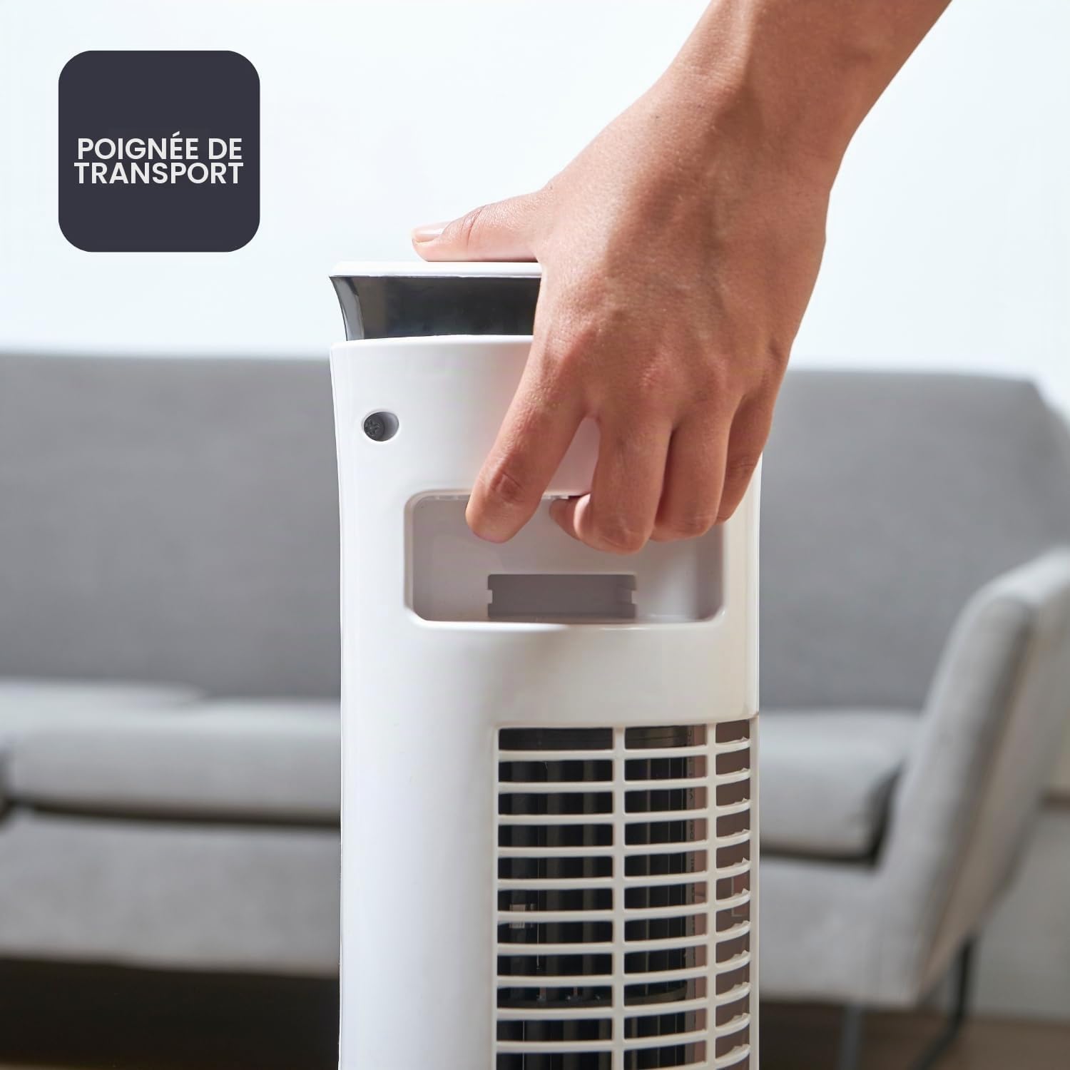Black & Decker BLACK+DECKER - Ventilateur Colonne + 45 W | 81 Cm | Oscillant Et Silencieux | 3 Vitesses | Minuteur 2 H | Base Antidérapante | Poignée | Puissant Flux D'air | Blanc