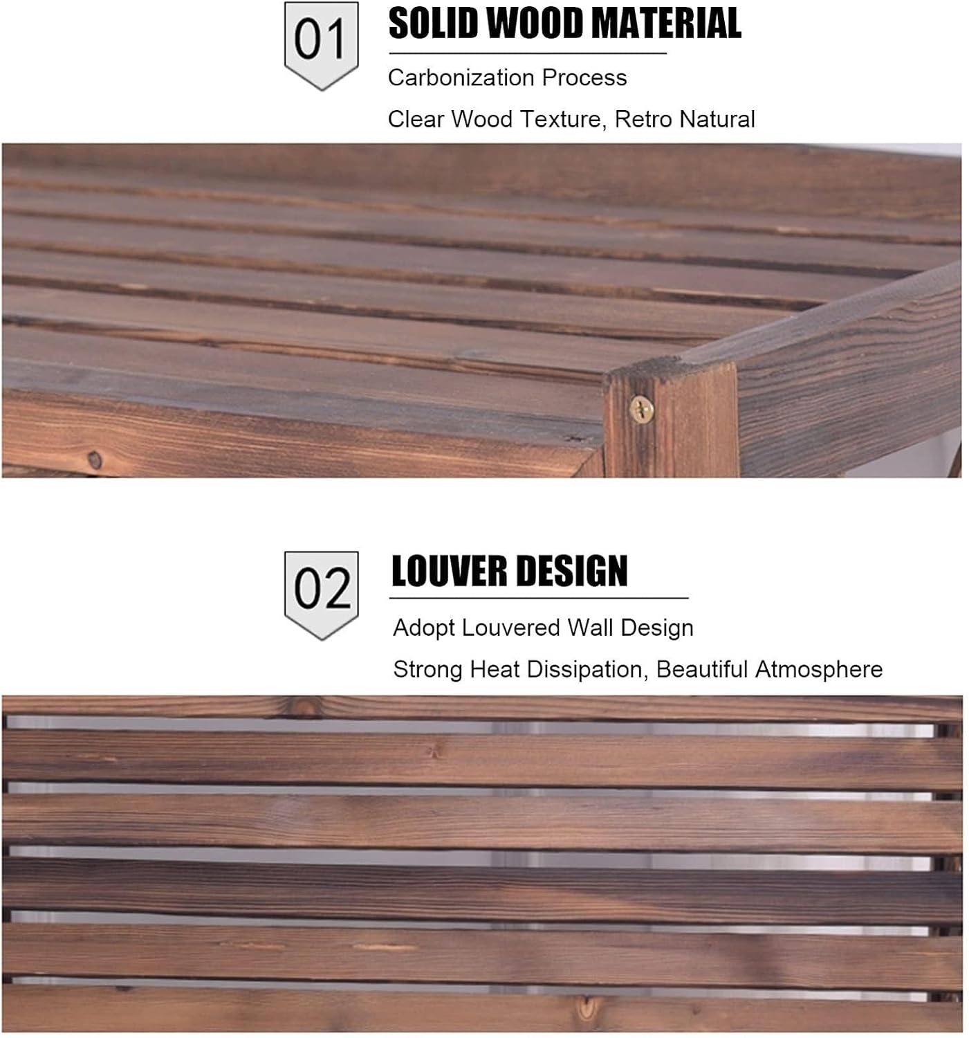 GENERIC Housse De Protection En Bois Massif Pour Climatiseur - Cadre De Volet - Grille De Protection En Bois - 120 X 57 X 100 Cm