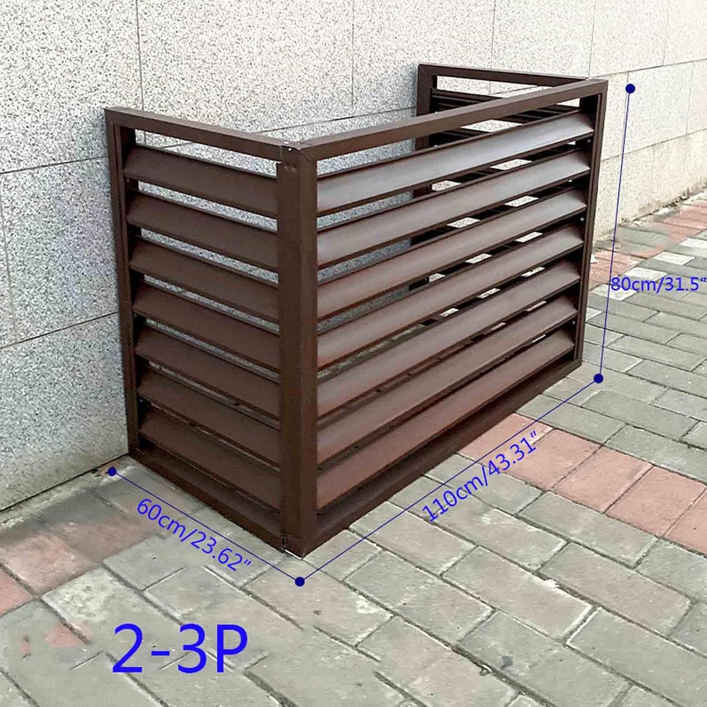  Housse De Climatiseur Extérieur, Abri De Pompe à Chaleur En Aluminium Résistant Aux Intempéries, Décoratif, Housse De Climatisation Réduisant Le Bruit, Protection Extérieure Pour Unités CVC