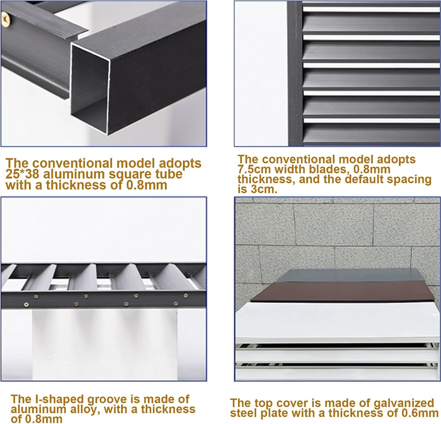 GENERIC Housse En Aluminium Pour Climatiseur – Protection Résistante Aux Intempéries Pour Unité Extérieure Et Cachette élégante, Idéale Pour Condensateur Intérieur/extérieur