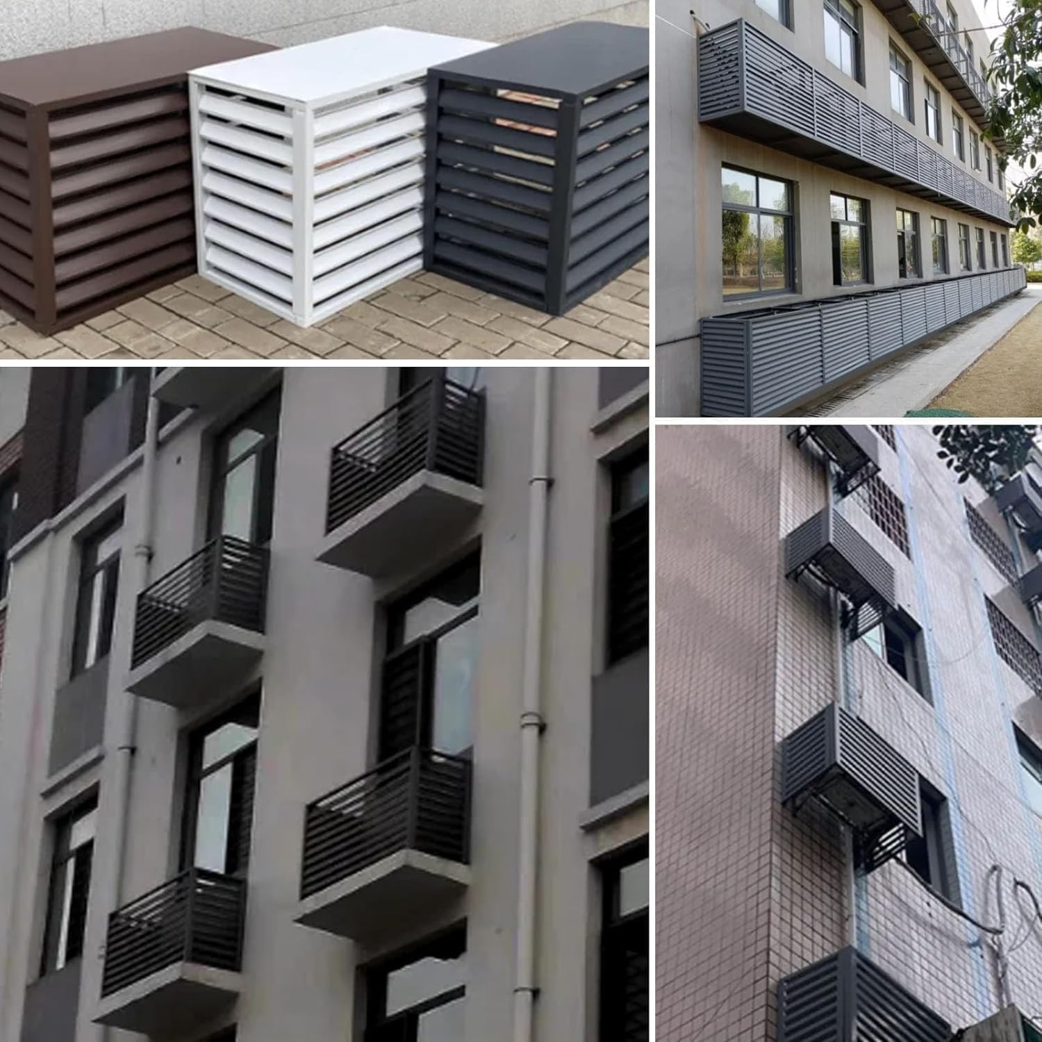 GENERIC Housse De Climatiseur En Aluminium Et Protection De Pompe à Chaleur, Couvercle Divisé Pour Unité De Climatisation Extérieure, Réduction Du Bruit, Support De Plante D'étagère, Résistant Aux Intempéries
