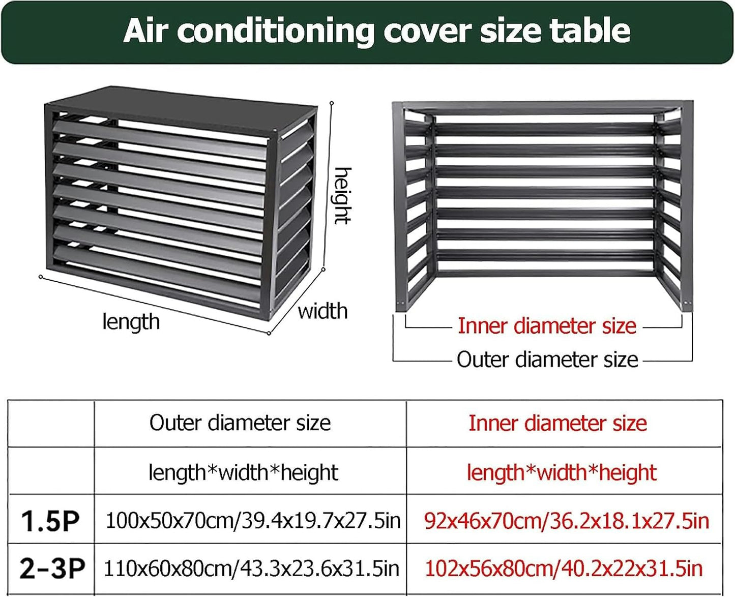  Housse De Protection Pour Climatiseur Extérieur, Résistante Aux Intempéries, Antivol, écran De Confidentialité, Protection Durable Pour Unités De Climatisation Séparées,