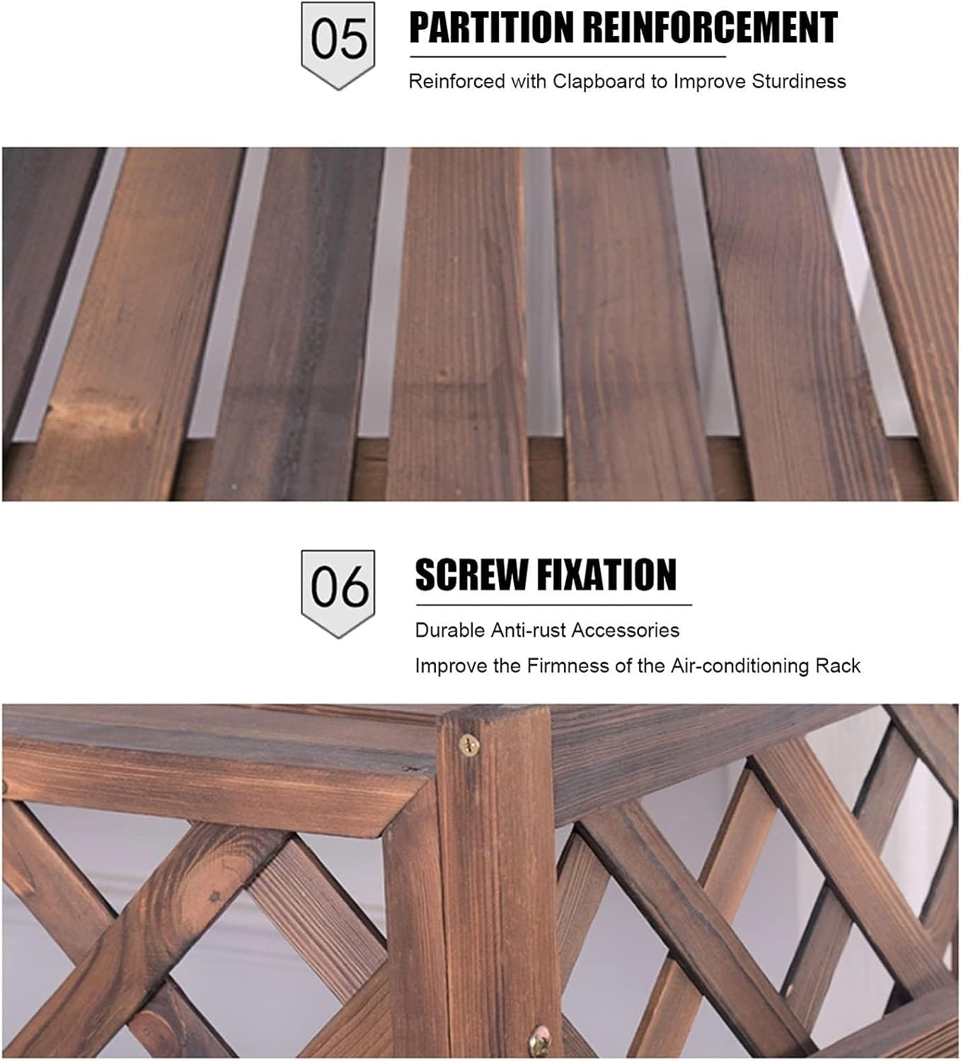  Housse En Bois Pour Climatiseur – Écran De Protection En Bois Massif Pour Unités De Climatisation, Pompes à Chaleur, Poubelle, Support De Fleurs, Grille élégante