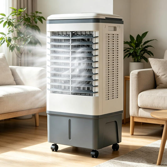 GENERIC Climatisation Mobile Sans Tuyau D'échappement 4in1 Refroidisseur D'air, Refroidisseur D'air Avec Télécommande, Réservoir D'eau De 20 Litres, 3 étapes Incl, 7H Minuteur, 2 Batteries De Refroidissement,