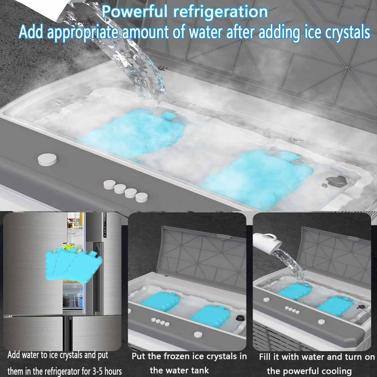 GENERIC Refroidisseur évaporatif 3 En 1 Avec Réservoir De 20L, Ventilateur De Refroidissement 1800 CFM, Pivotant à 120°, Fonctionnement Silencieux, Portable Avec Roulettes Pour La Maison Et Le Bureau