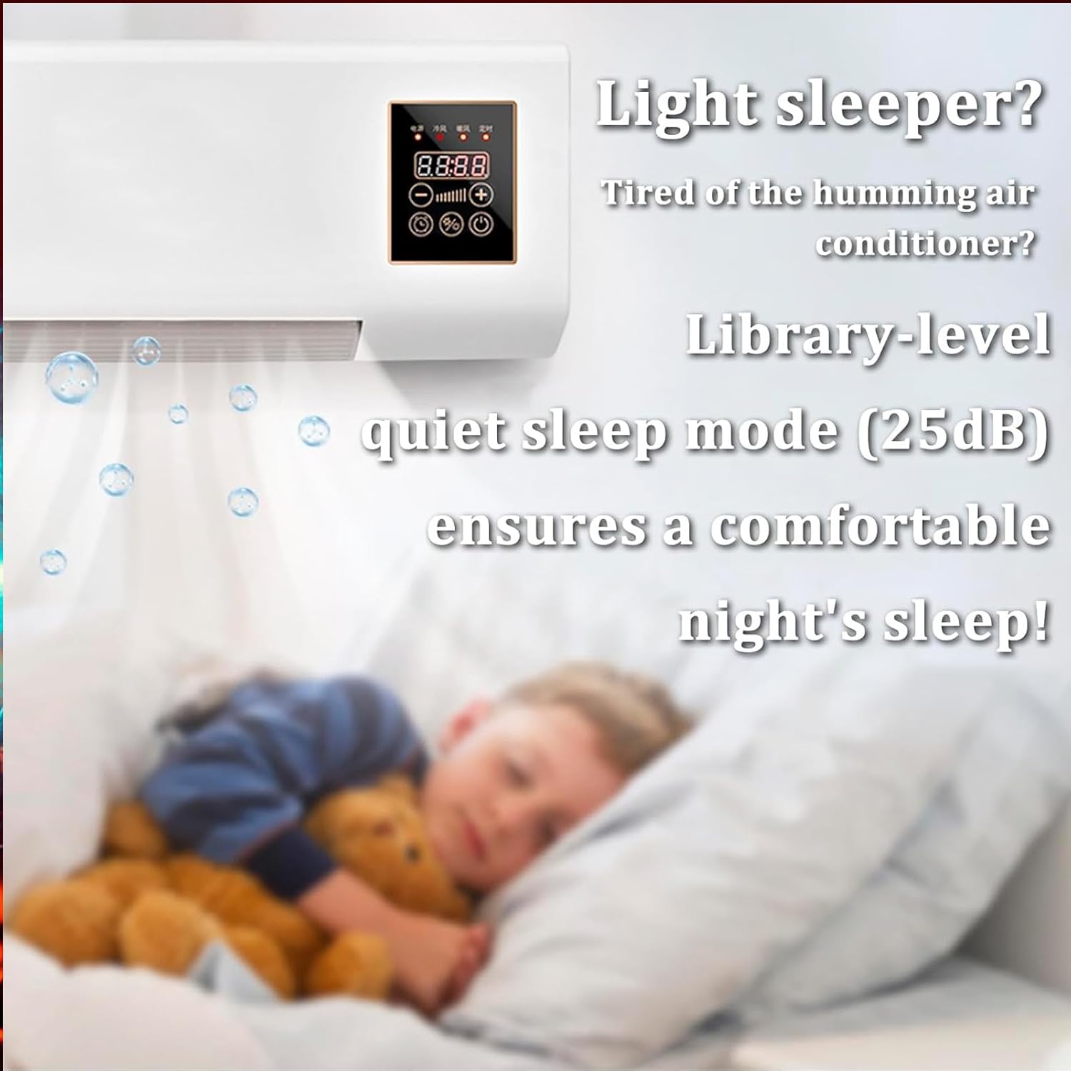 GENERIC Climatiseur Portable Sans Conduit – Support Mural 3 En 1 Avec Ventilateur Sans Pales Et Télécommande, Refroidissement Ultra Silencieux, Facile à Installer Pour La Maison Et La Chambre à Coucher