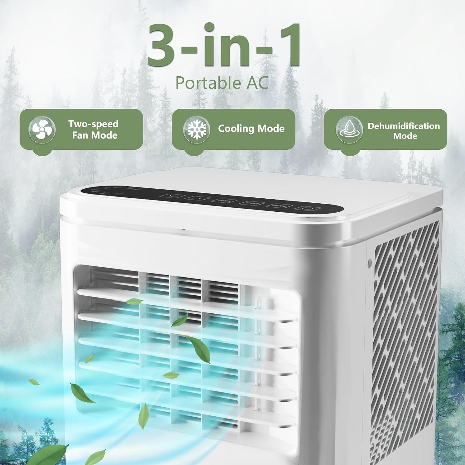  Climatiseurs Portables 10000 BTU - Cools 450 Sq.Ft Rooms, 3 En 1 AC Avec Déshumidificateur, Minuterie Et Télécommande, Comprend Un Kit De Fenêtre