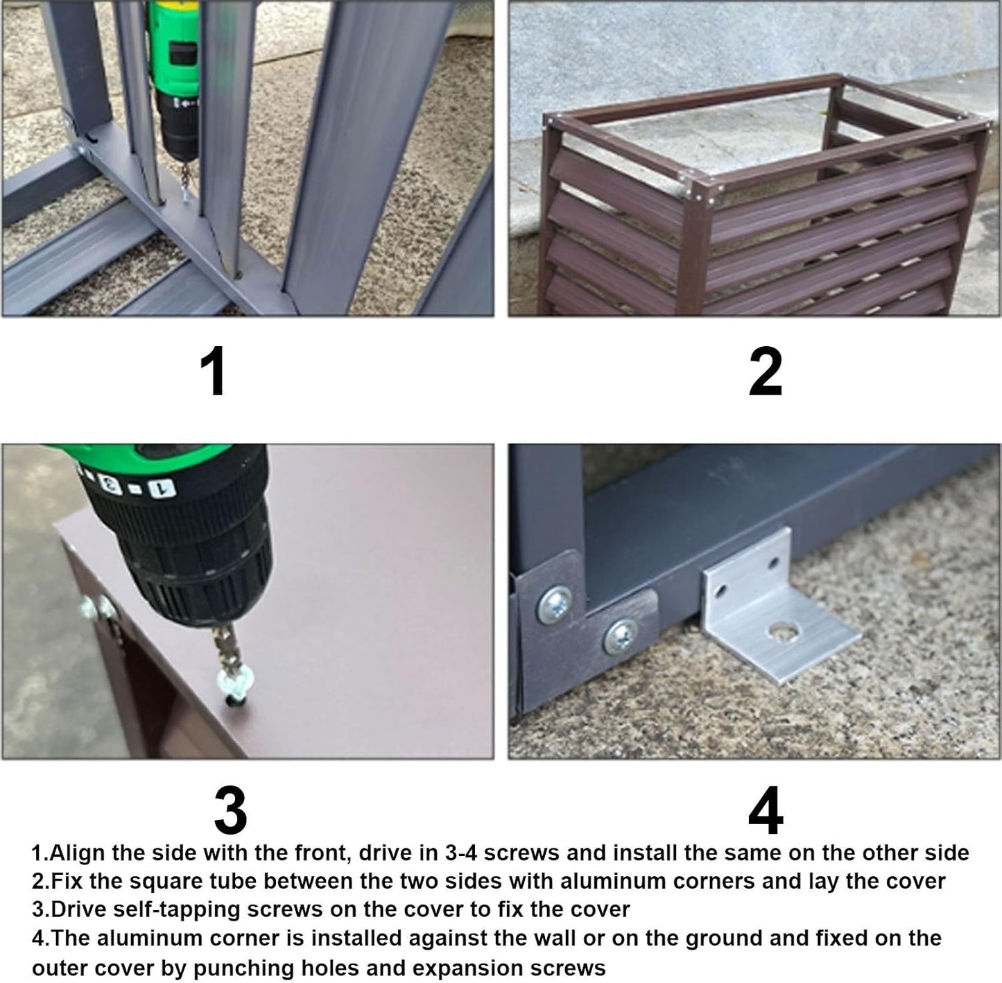 GENERIC Housse En Aluminium Pour Mini Unités Divisées, Protection Extérieure Antivol, Bouclier Durable Résistant Aux Intempéries Pour Climatiseurs Et Pompes à Chaleur, Matériau En Aluminium Robuste