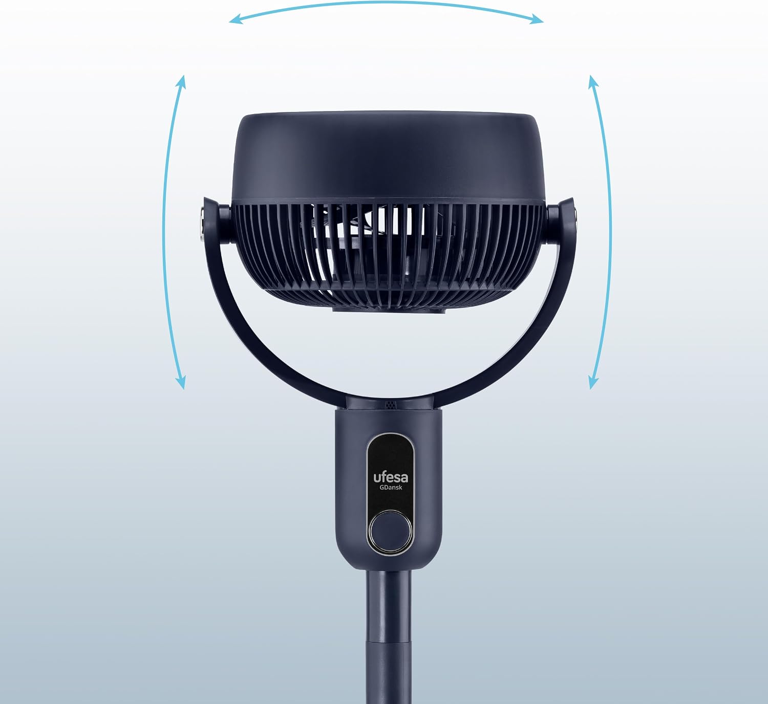  UFESA 3D50 Ventilateur De Circulation D'air Avec Oscillation 3D 360º, Multidirectionnel, 50W, 2 Hauteurs, 3 Vitesses, 3 Modes, 1m Haut, Télécommande, Minuterie, Écran LED, Nero