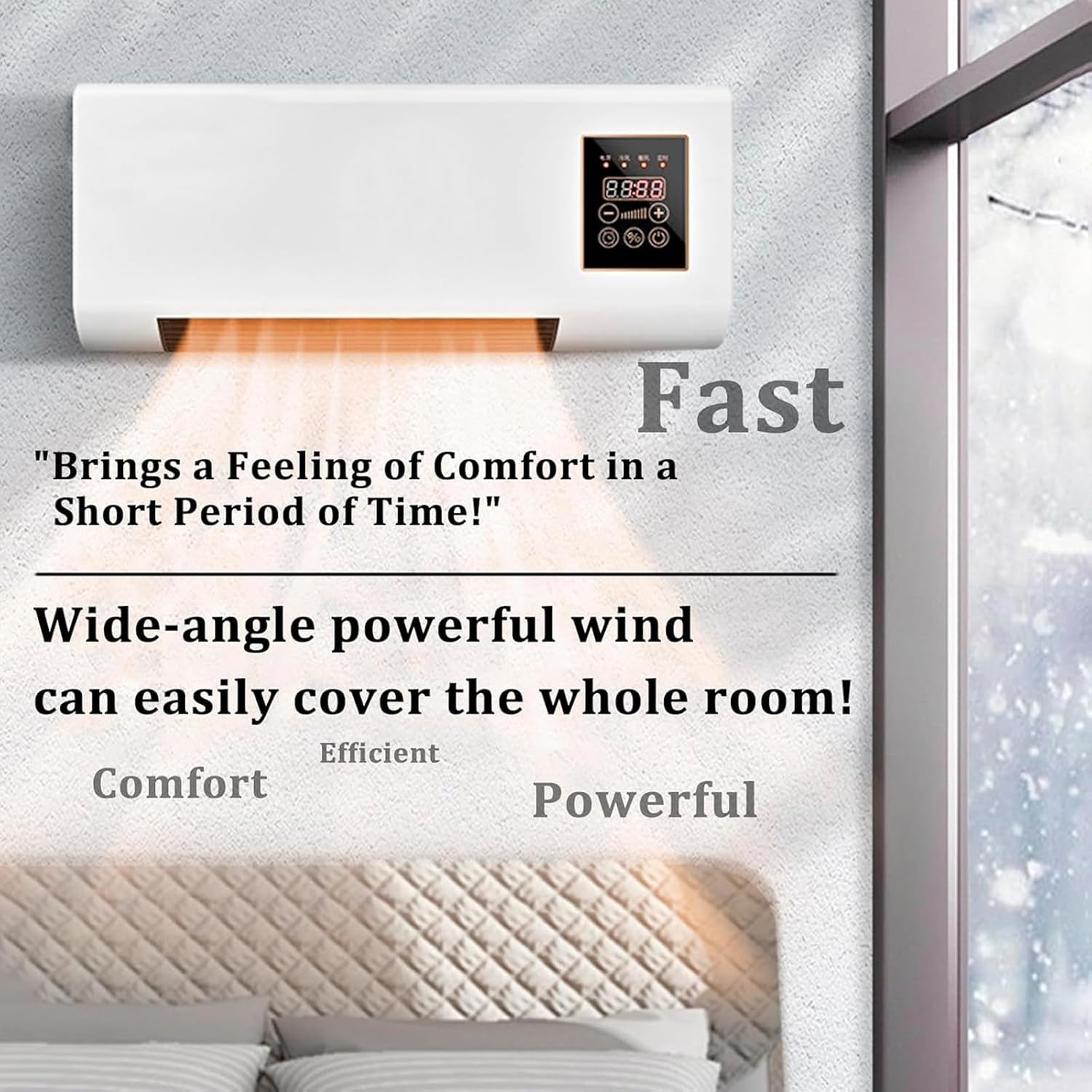 GENERIC Climatiseur Portable Sans Conduit – Support Mural 3 En 1 Avec Ventilateur Sans Pales Et Télécommande, Refroidissement Ultra Silencieux, Facile à Installer Pour La Maison Et La Chambre à Coucher