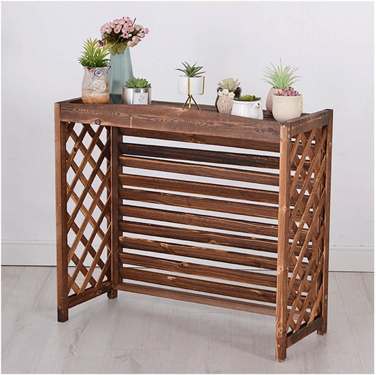 GENERIC Housse De Protection Décorative Imperméable Pour Climatiseur Extérieur, En Bois Massif, Anti-corrosion, Dimensions : 120 X 57 X 100 Cm (L X L X H), Housse Résistante Aux Intempéries
