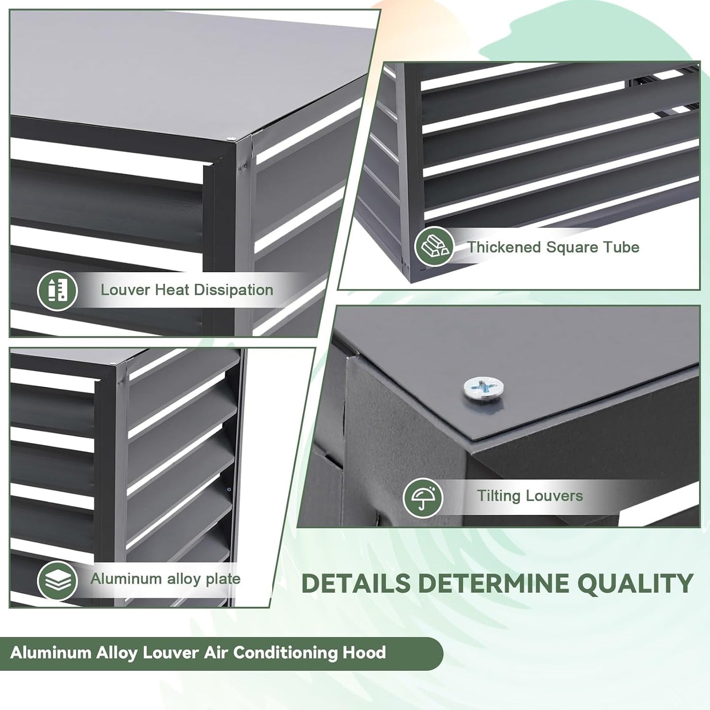 GENERIC Housse De Protection En Aluminium Pour Climatiseur - Résistant Aux Intempéries - Clôture Extérieure Et Condensateur De Protection - Assemblage Facile Pour Toutes Les Saisons