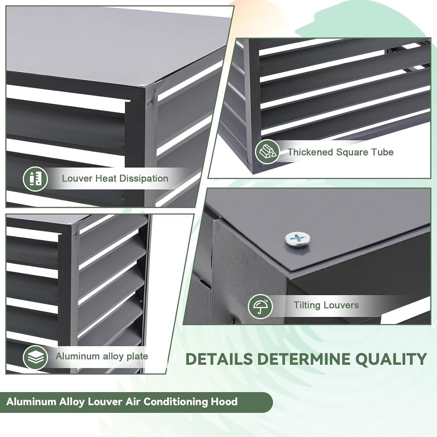 GENERIC Housse De Protection En Aluminium Pour Climatiseur - Résistant Aux Intempéries - Clôture Extérieure Et Condensateur De Protection - Assemblage Facile Pour Toutes Les Saisons