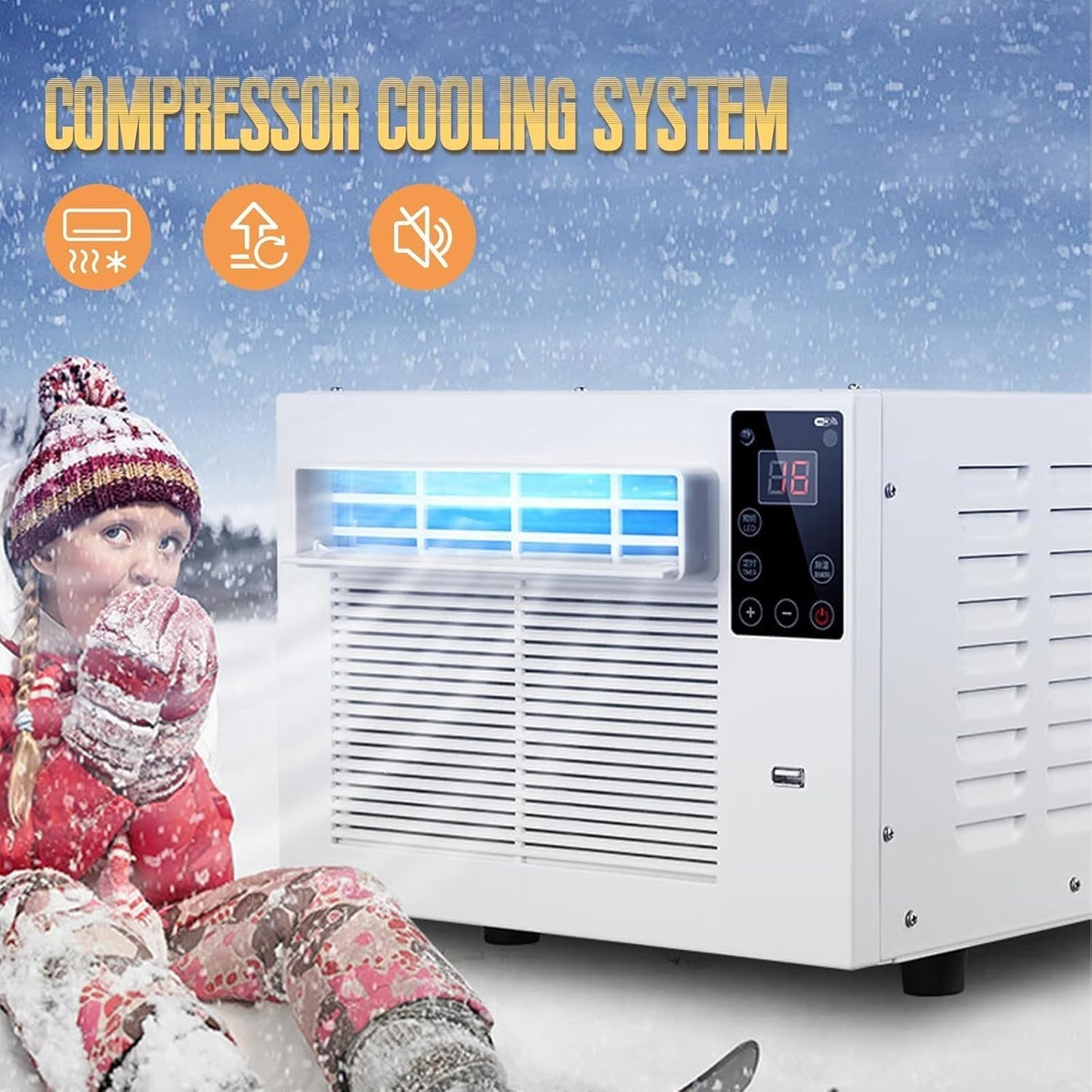  Climatiseur Portable 550W Déshumidificateur Compact, Unité De Refroidissement à Faible Puissance Pour Le Dortoir De Chambre, Fonctionnement Silencieux Avec Télécommande, Aucune Installation Nécessaire