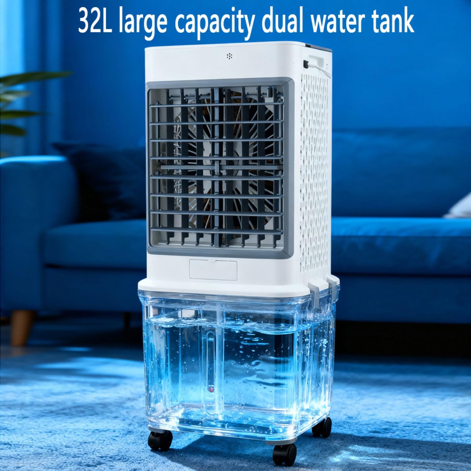 GENERIC Climatiseurs Portables Refroidisseur D'air évaporatif Refroidisseur D'air Portable Unité De Climatisation Pour Ventilateur De Refroidissement Sans Fenêtre De Chambre Qui Soufflent D'air Froid Avec 32L