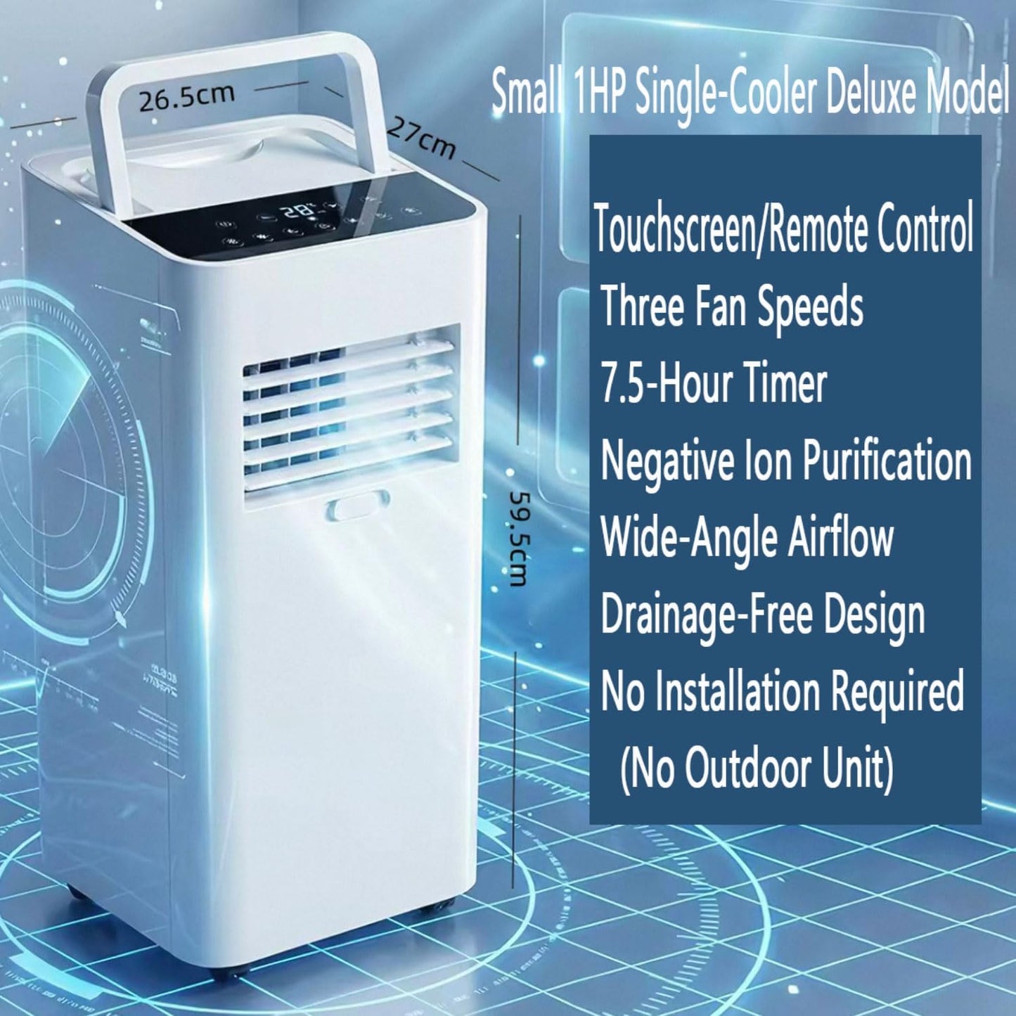  Unité De Courant Alternatif Portable 7000 BTU Pour 300 Pieds Carrés, Mode De Sommeil Ultra Silencieux Et Déshumidificateur, Roues à Mouvement Facile, Minuterie Intelligente Et Ventilateur Pour Bureau