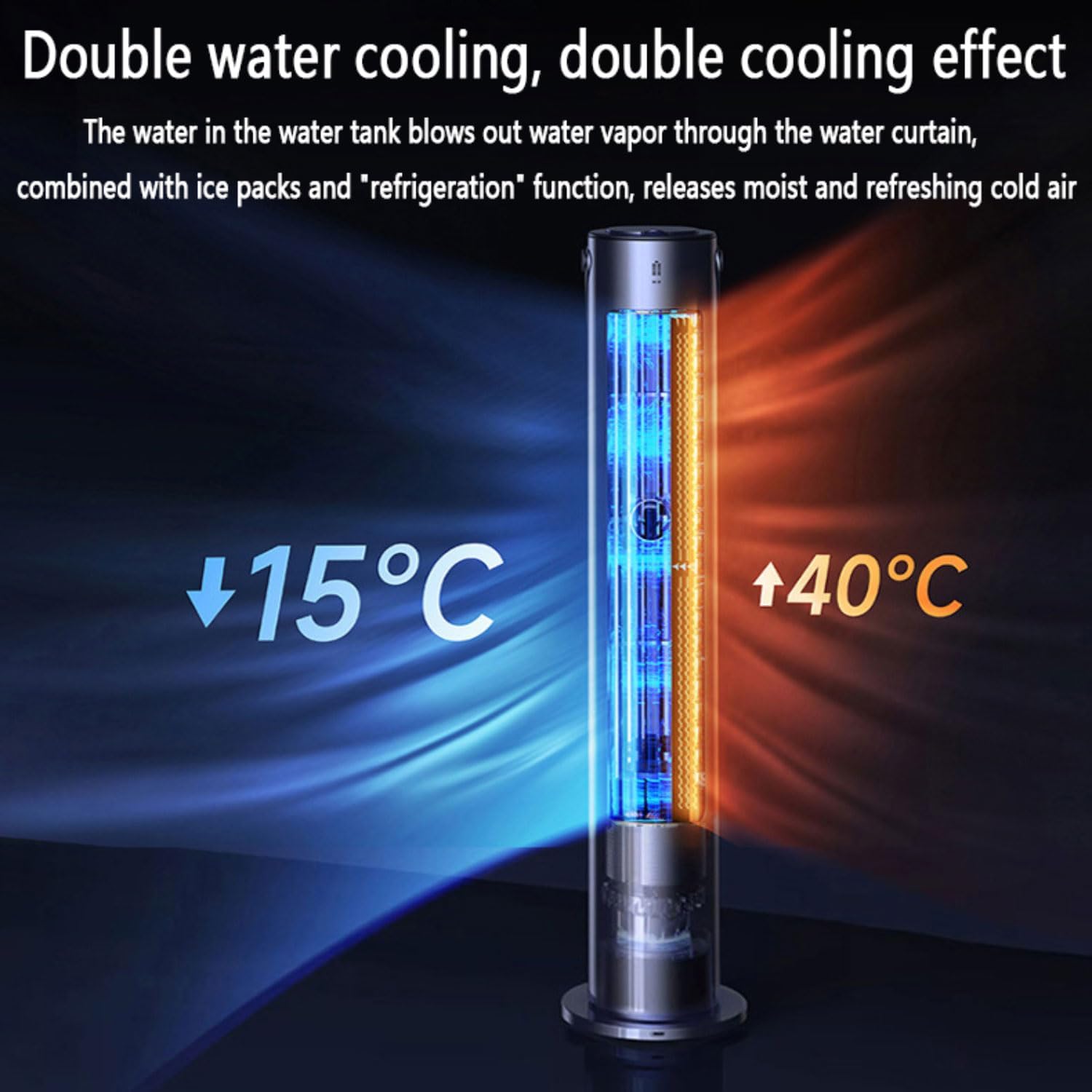 GENERIC Refroidisseur D'air évaporatif De 4L Avec Télécommande, Ventilateur De Tour De Refroidissement 3 En 1.Unité De Climatisation Portable 65W.70° Oscillant, Calme Pour Chambre, Bureau.Épargnant D'énergie
