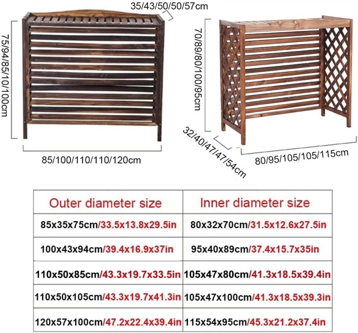  Clôture De Climatiseur Extérieur, Couverture De Climatisation En Bois Massif, écran De Confidentialité, Support à Fleurs, Couverture De Climatisation En Bois Pour L'extérieur