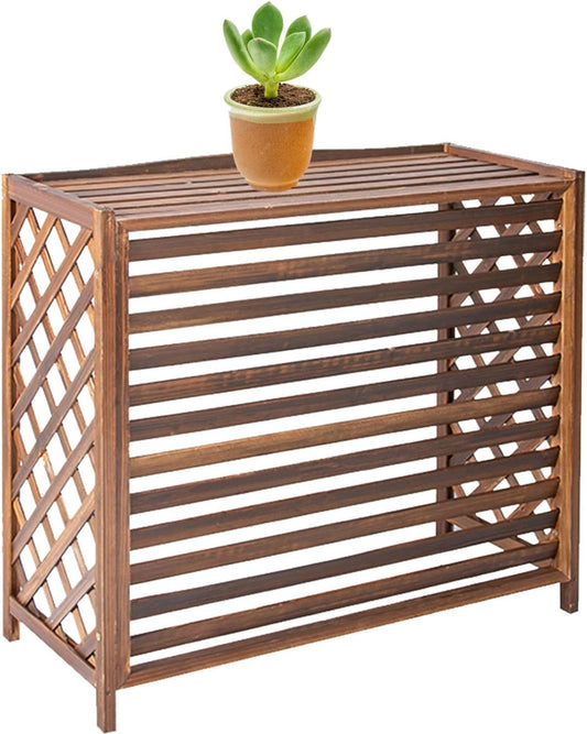 GENERIC Housse Pour Climatiseur Extérieur – Bois Massif Anti-corrosion Design élégant Pour Dissimuler L'unité De Climatisation Et Améliorer Le Rangement Des Plantes – Protection Résistante Aux Intempéries