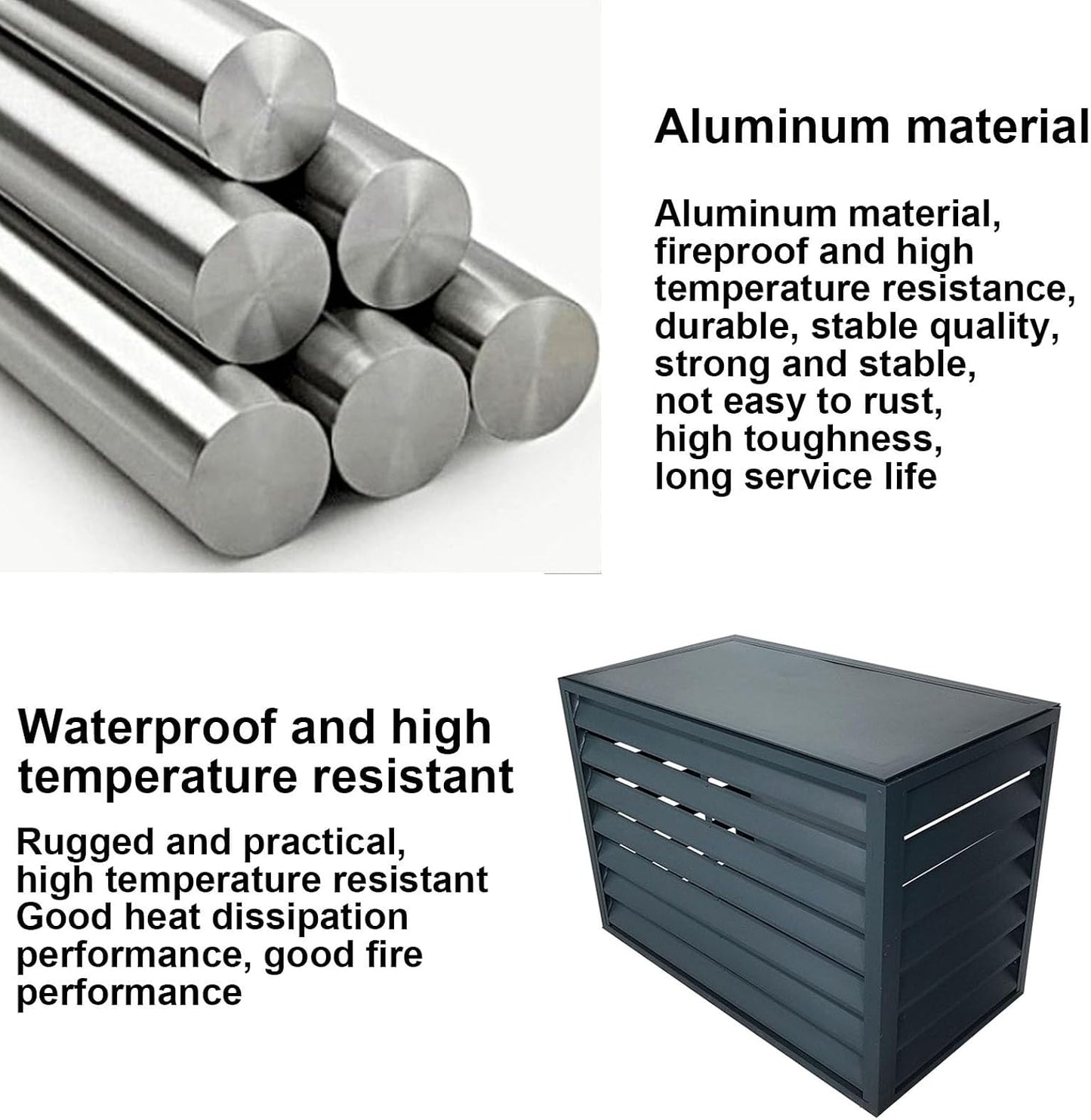 GENERIC Housse De Protection En Aluminium Pour Climatiseur – Clôture Décorative Résistante Aux Intempéries Pour Climatisation Et Pompe à Chaleur