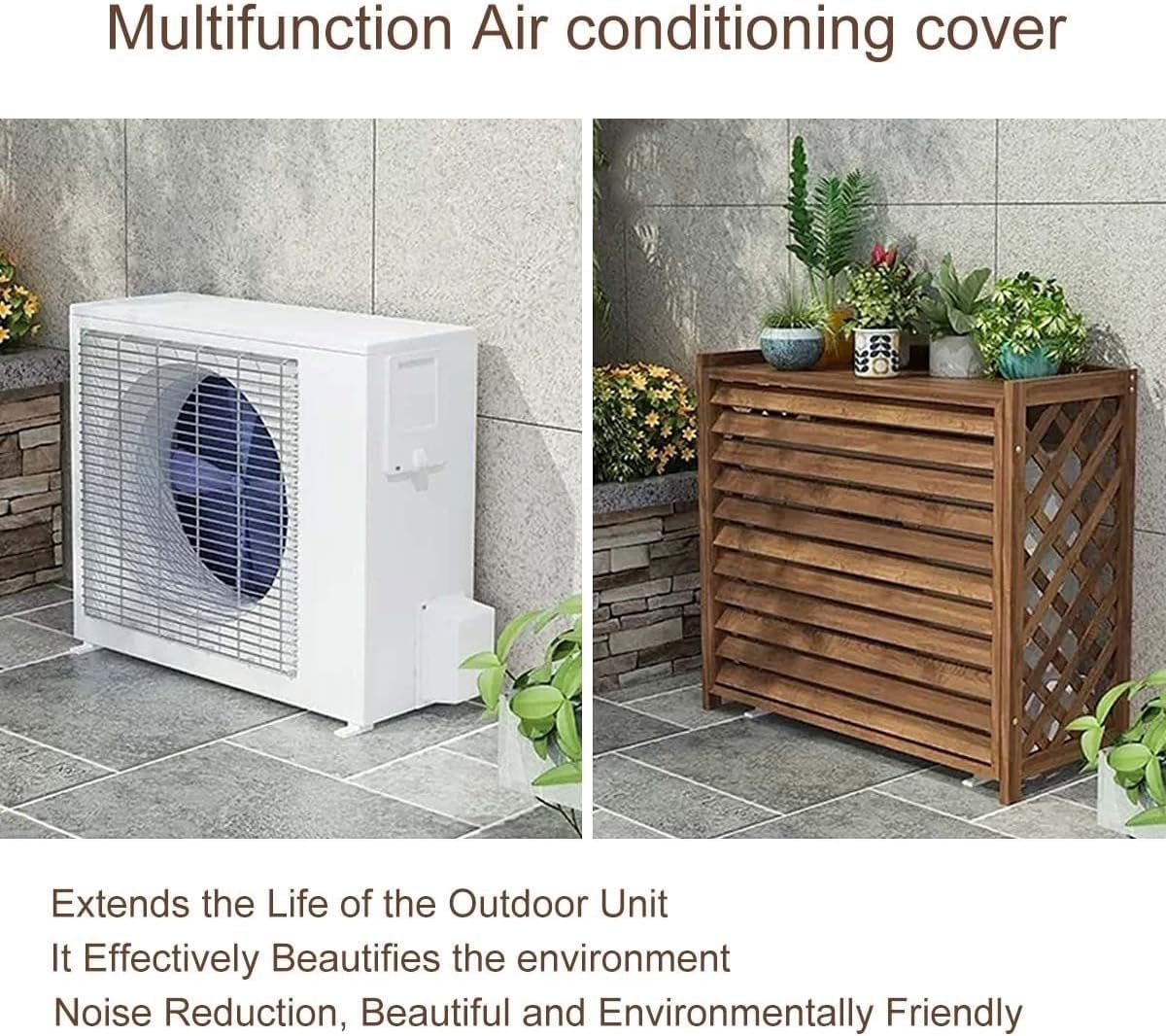  Grilles De Protection Pour Climatiseurs Et Pompes à Chaleur, Volets De Protection Pour Climatisation, Cadre De Protection En Bois Pour Climatisation, Facile à Installer