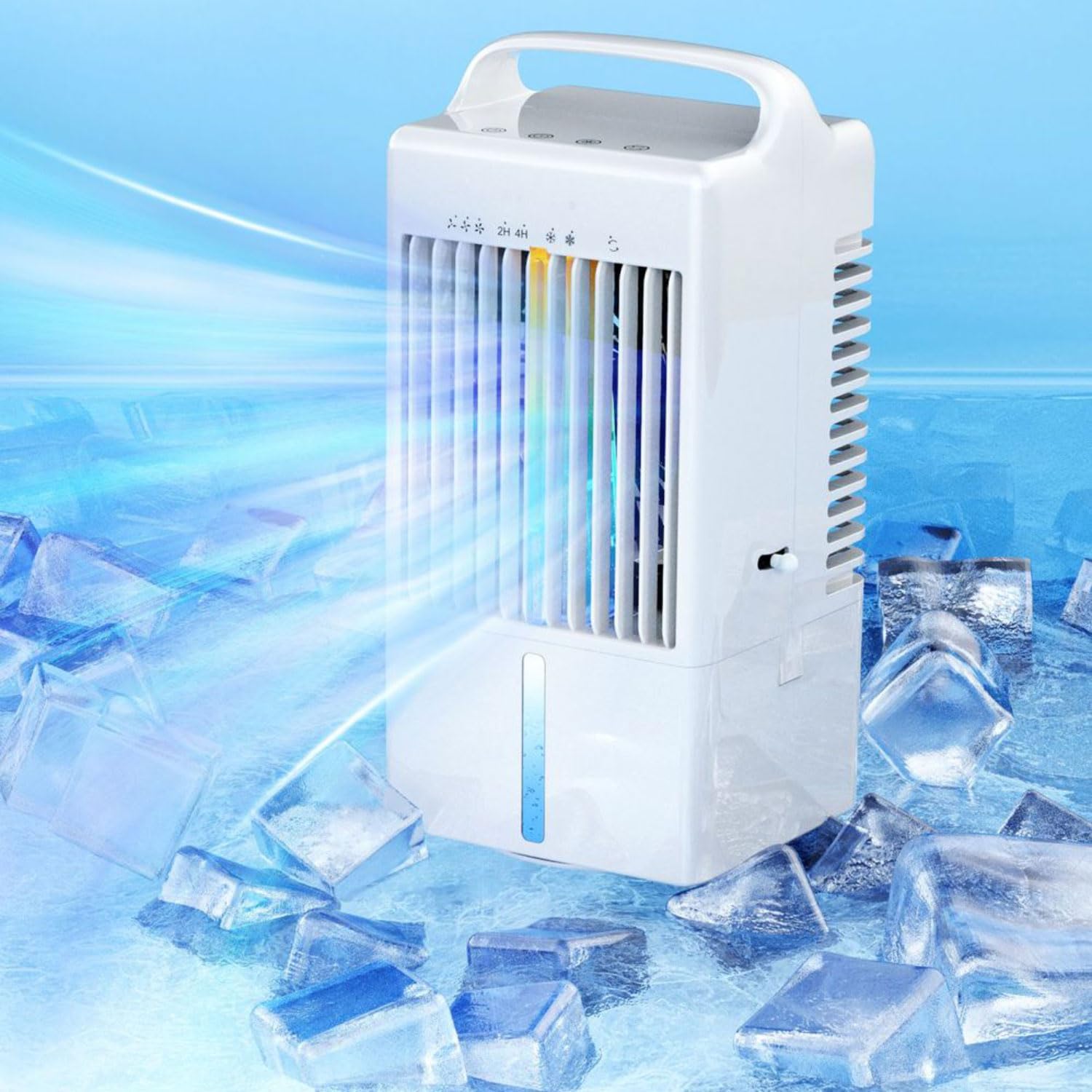 GENERIC Climatisation Portable Avec Réservoir D'eau De 900ml, Refroidisseur D'air 3 En 1 Avec Pivot 70°, Minuterie, Ventilateur De Table Silencieux Pour Le Bureau, La Chambre Et Les Voyages