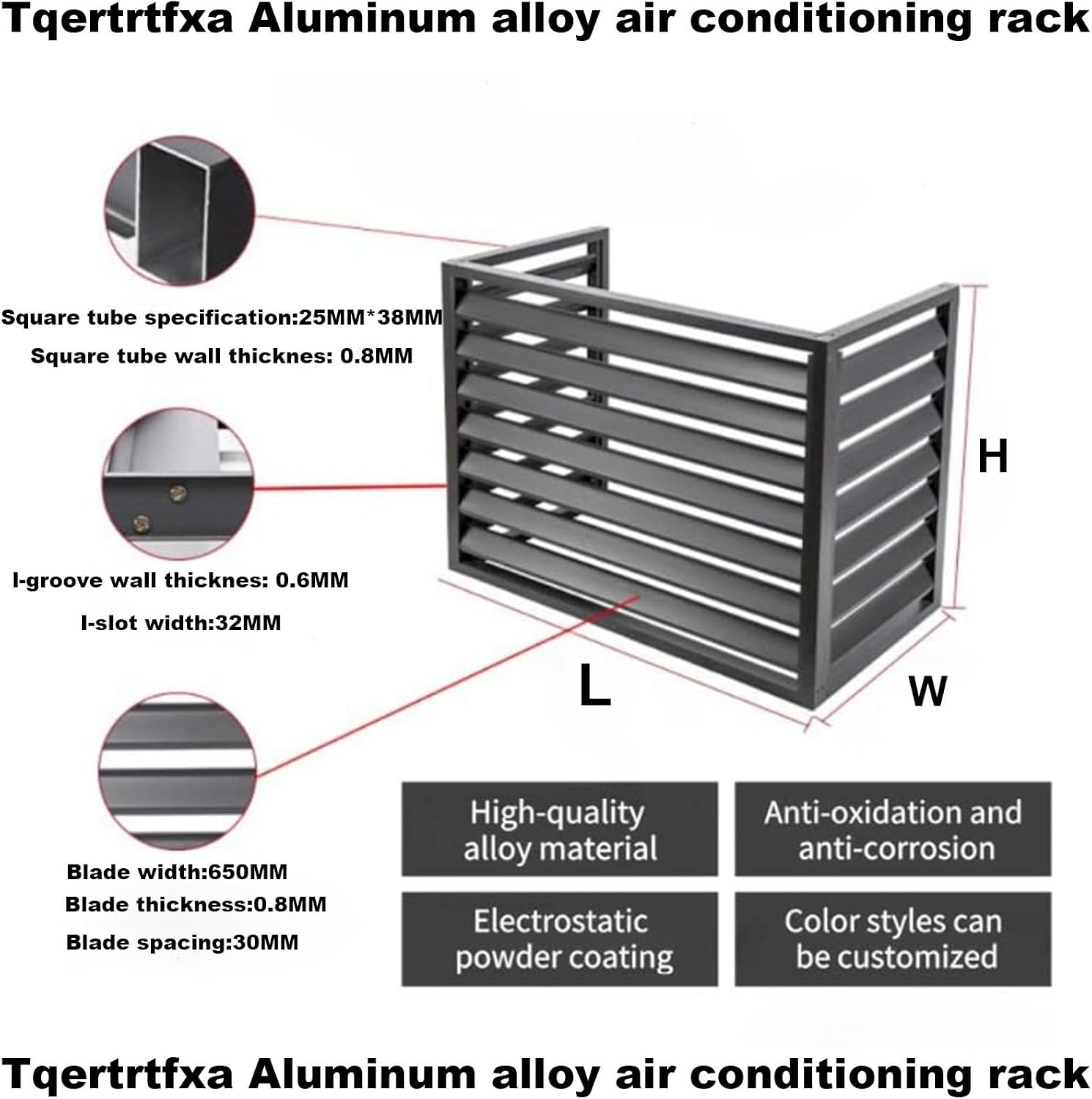 GENERIC Housse De Protection En Aluminium Pour Climatiseur – Protection Pour Pompe à Chaleur Extérieure – Gris Louve – Résistant Aux Intempéries – Clôture élégante Pour Unités D'intérieur/extérieur