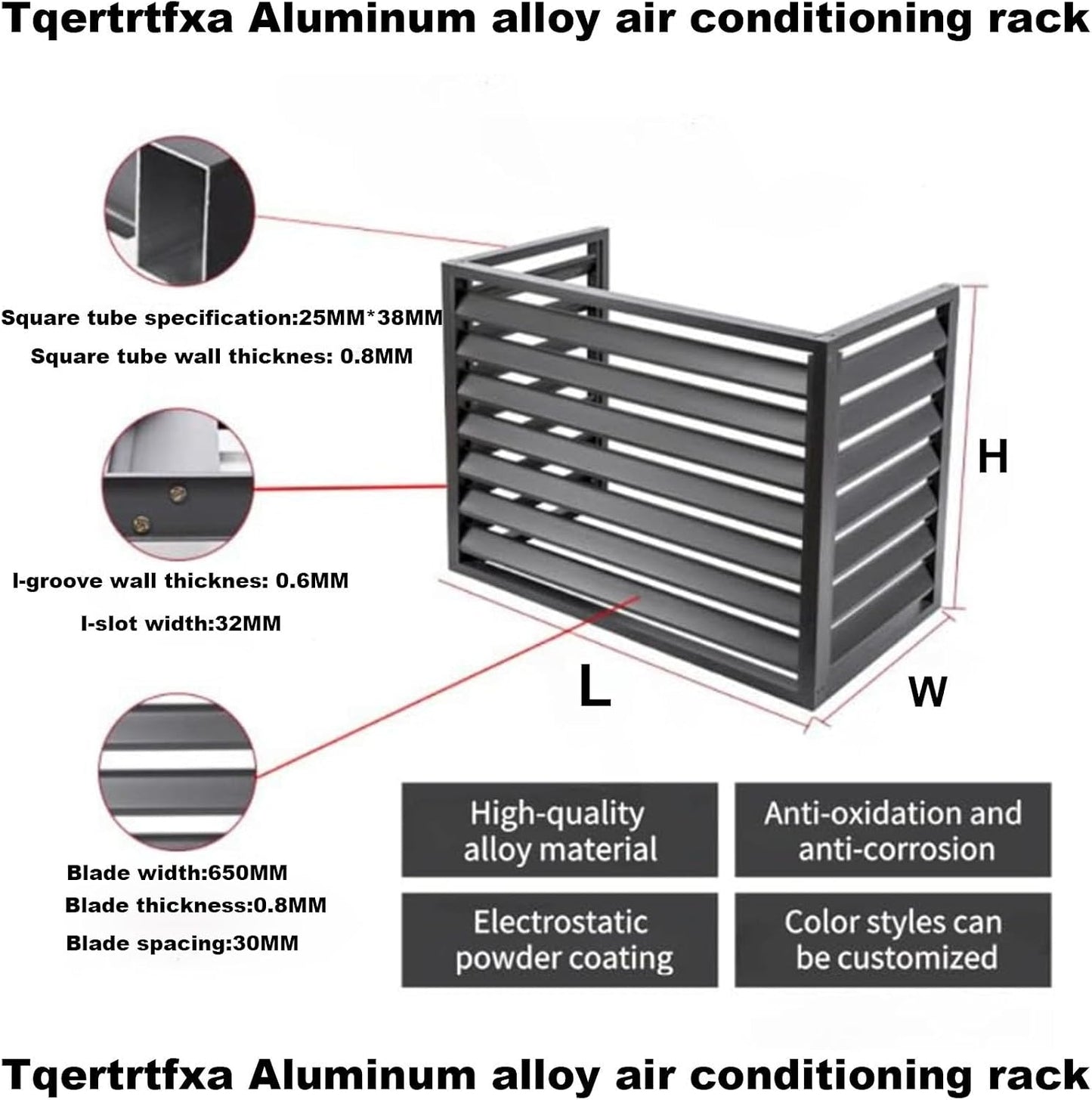  Housse De Climatiseur En Aluminium Et Protecteur De Pompe à Chaleur Mini Split Outdoor Unit Shield Gris Boîtier Résistant Aux Intempéries Clôture élégante Pour Intérieur Et Extérieur Taille